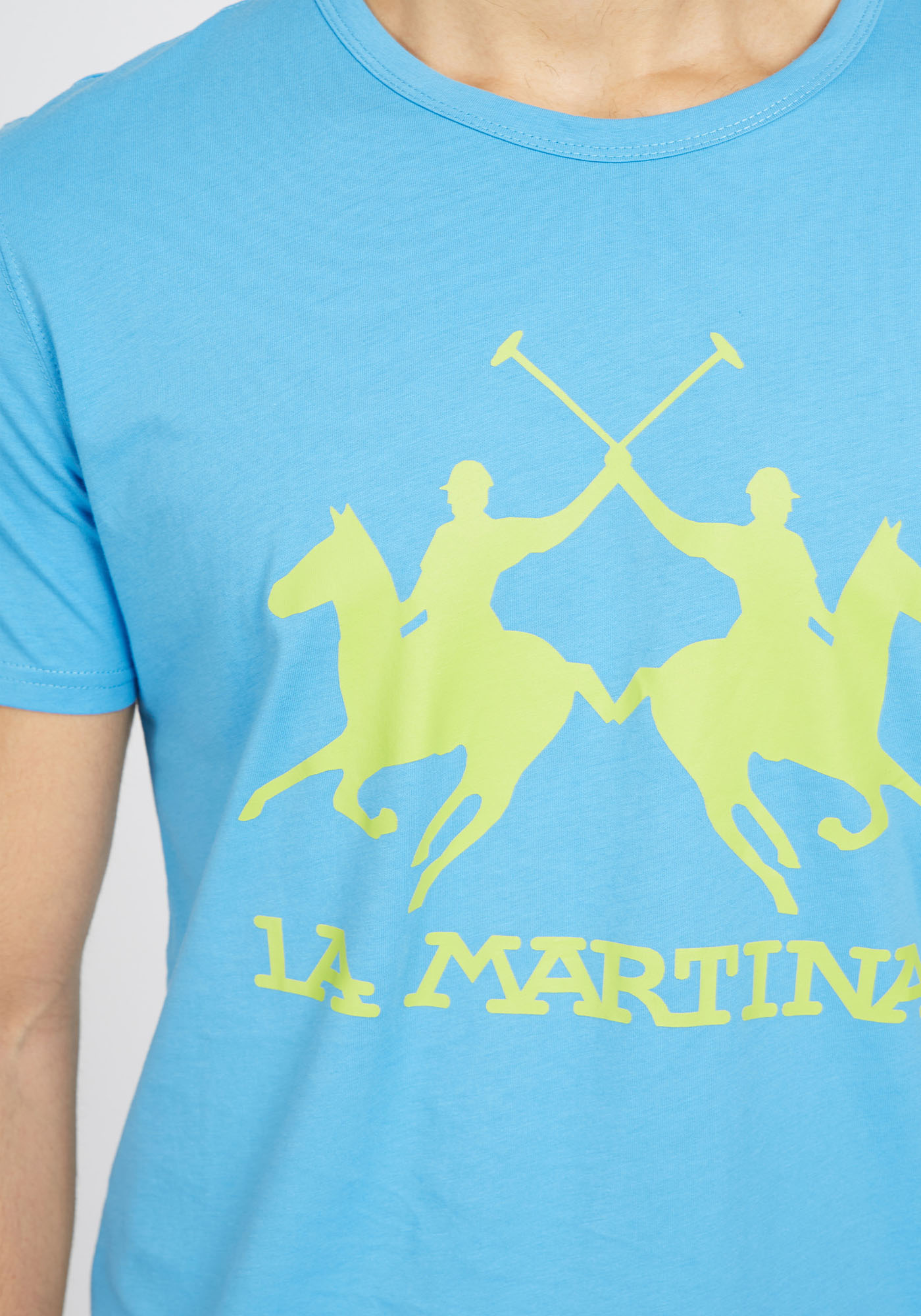 La Martina Κοντομάνικη Μπλούζα της σειράς Man T Shirt - VMR009 JS206 07033 Azure Blue φωτογραφία