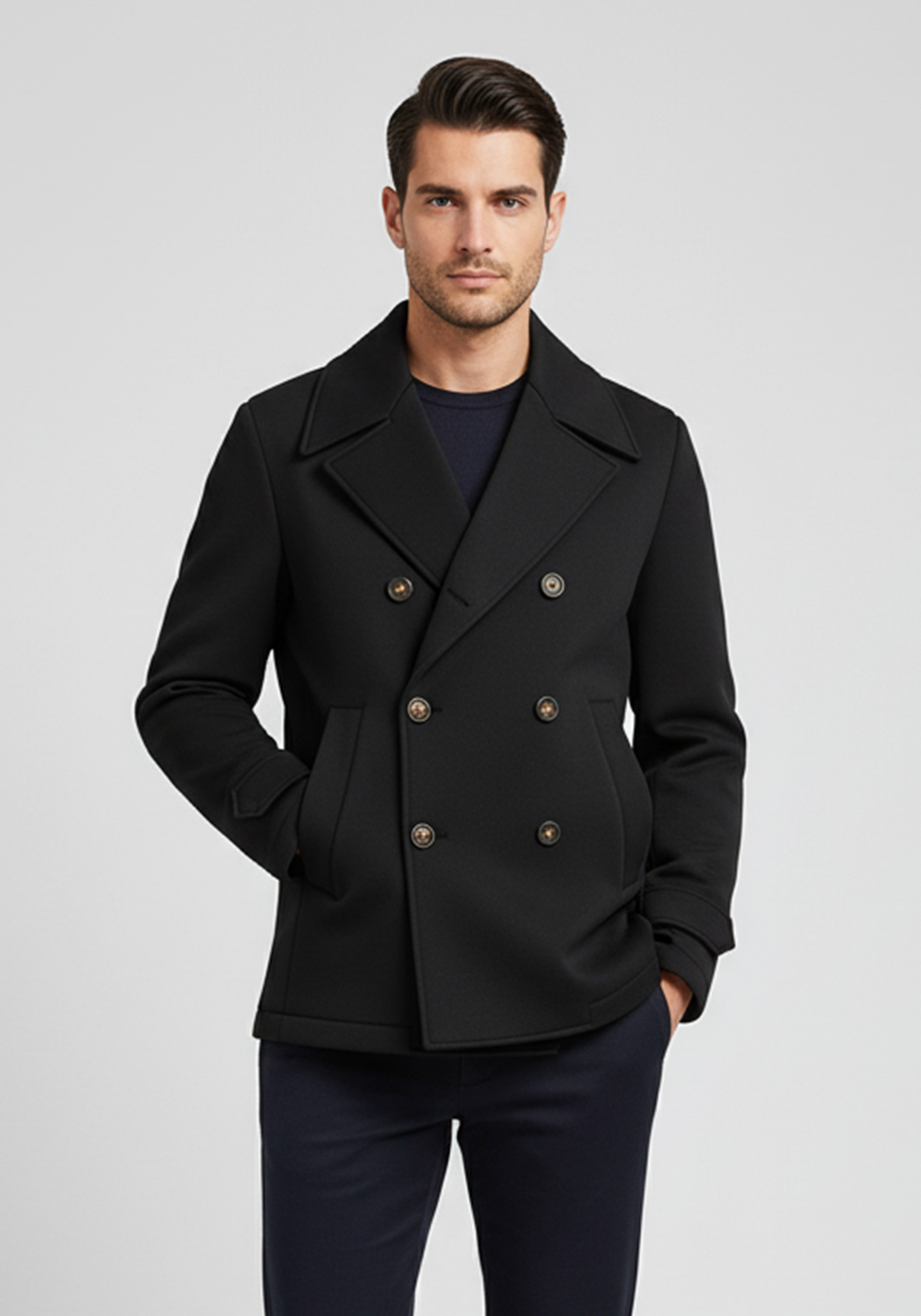 Manuel Ritz Manuel Ritz Σταυρωτό Παλτό της σειράς Peacoat - 3732H8428C 243921 001 Black