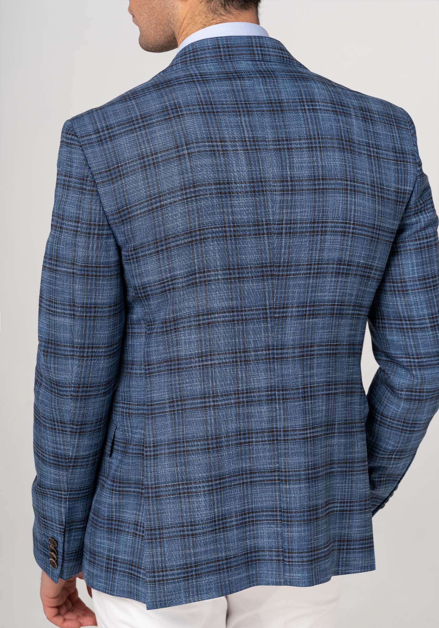 Fragosto Σακάκι Aegean Blue Check - 002 Blue Check