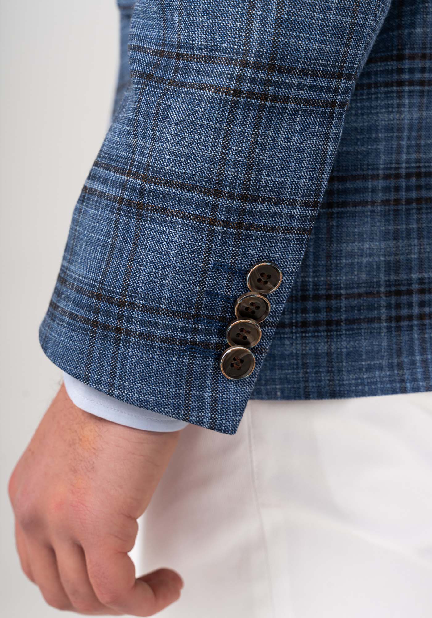 Fragosto Σακάκι Aegean Blue Check - 002 Blue Check