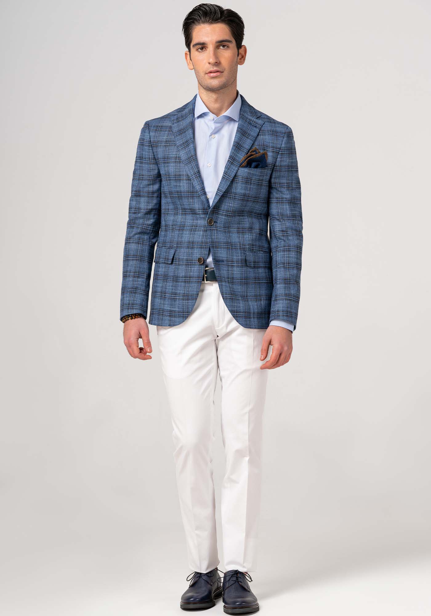 Fragosto Σακάκι Aegean Blue Check - 002 Blue Check φωτογραφία
