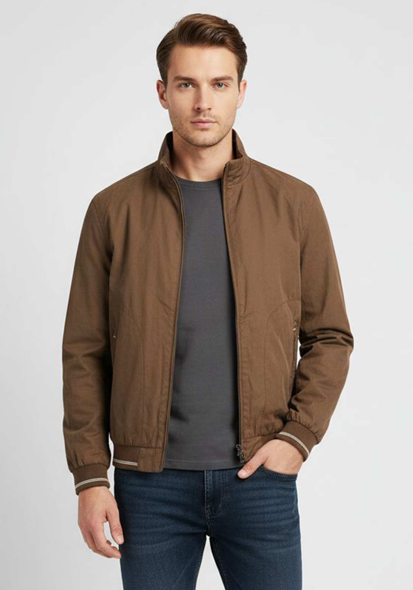 Milestone Καλοκαιρινό Bomber Jacket της σειράς Stefan - 910210 10028 27 Brown