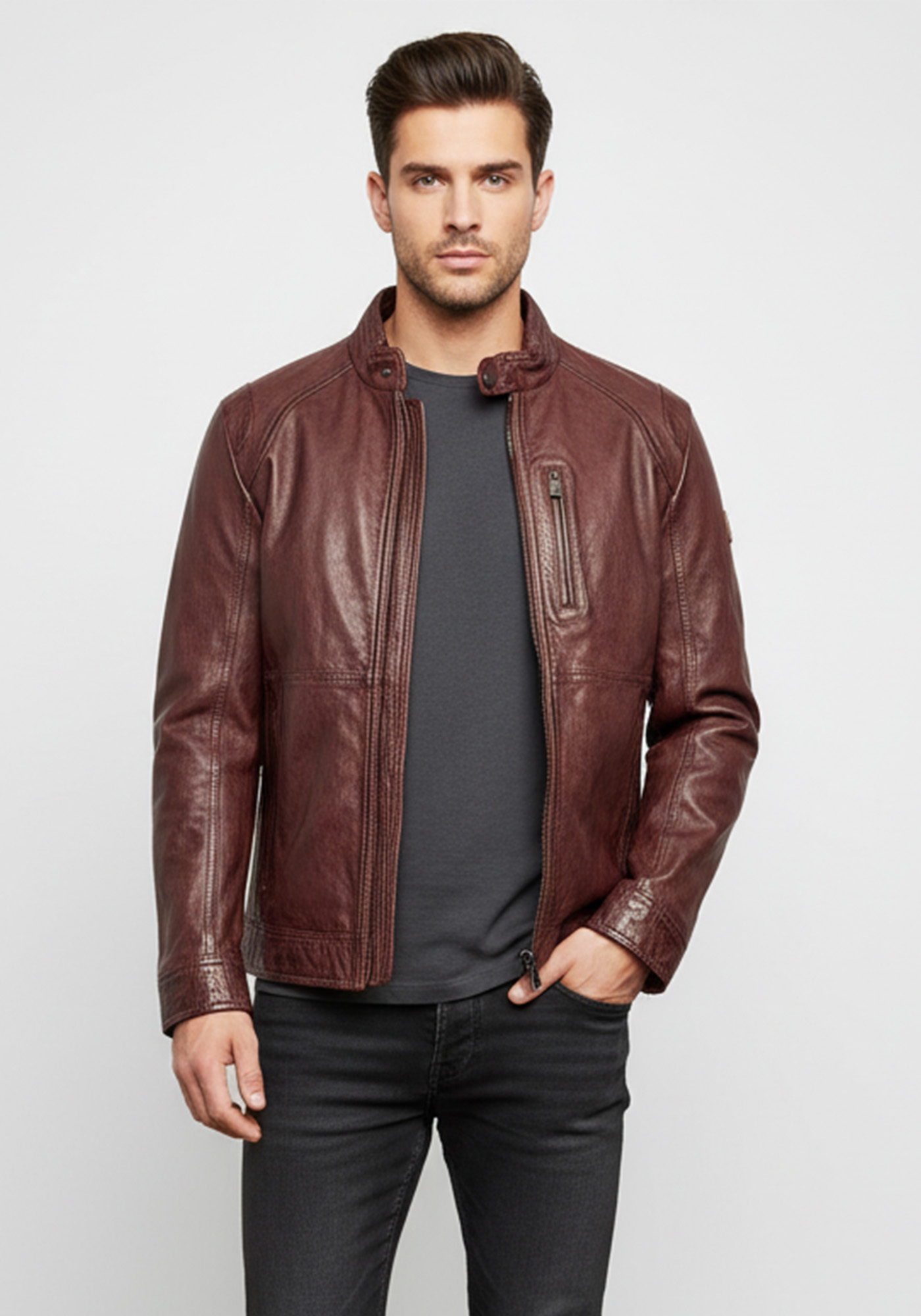 Milestone Δερμάτινο Jacket της σειράς Murano - 731059 20205 89 Wine