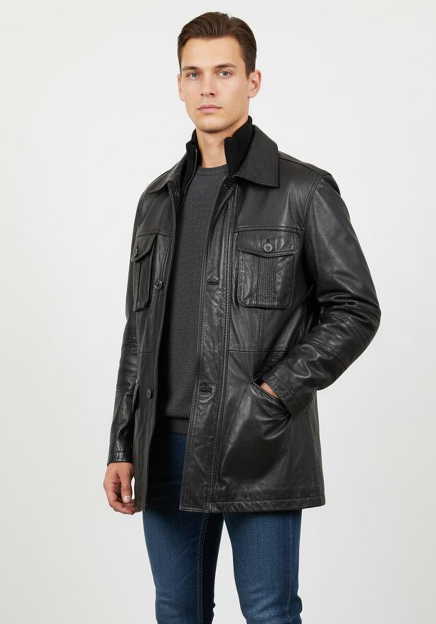 Milestone Δερμάτινη Καπαρντίνα της σειράς Mambo - 20099 831025 99 Black