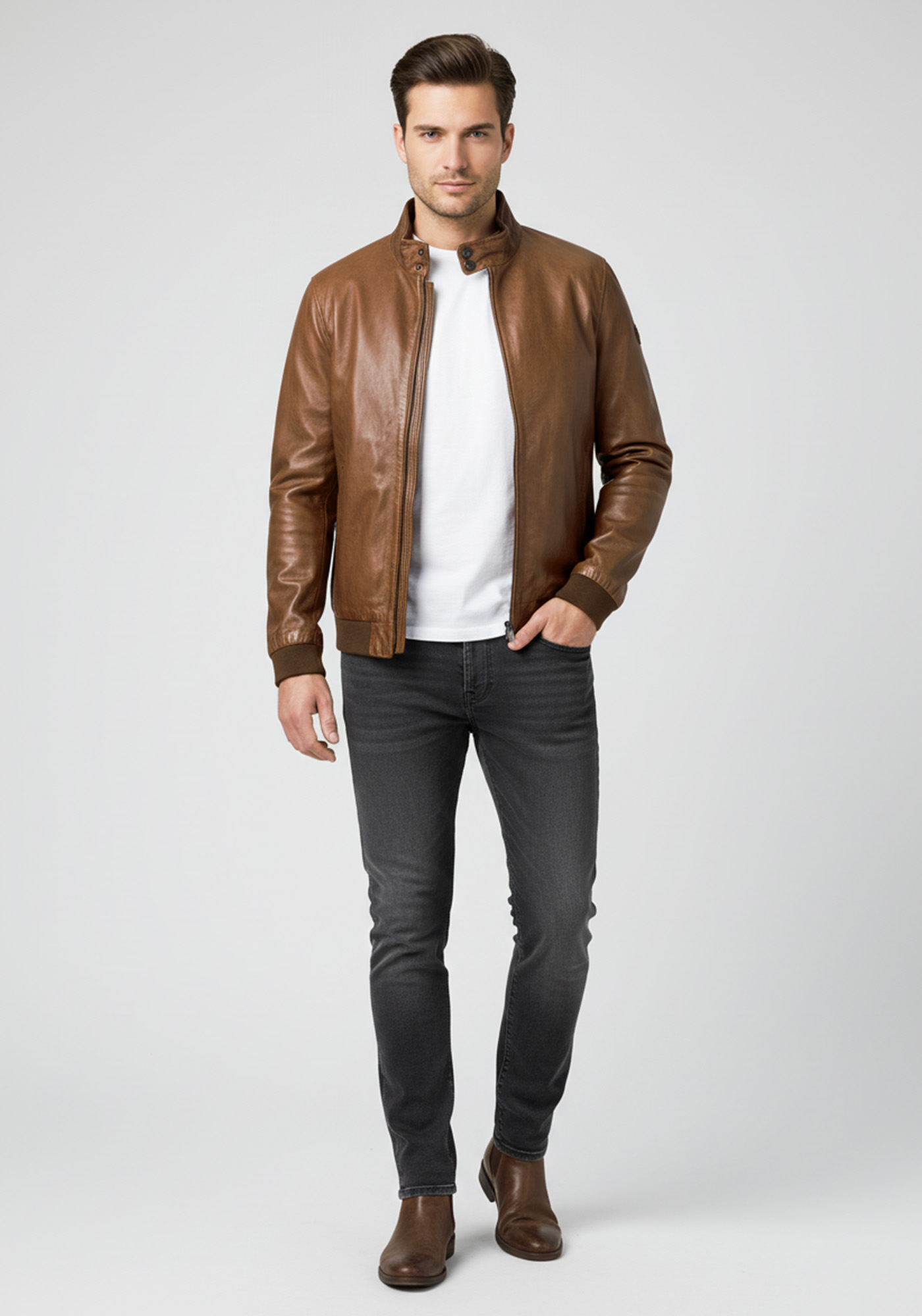 Milestone Δερμάτινο της σειράς MS Henry - 231078 20460 25 Cognac