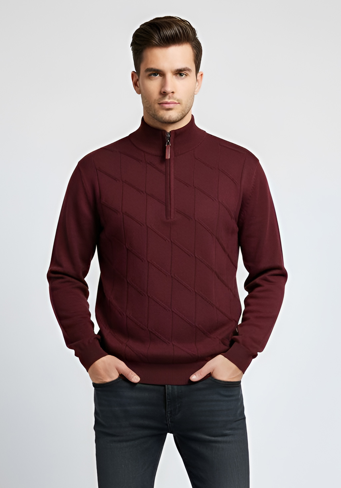 Monte Napoleone Half-Zip της σειράς Lupetto - 252 40 3325 4312 4 Bordo