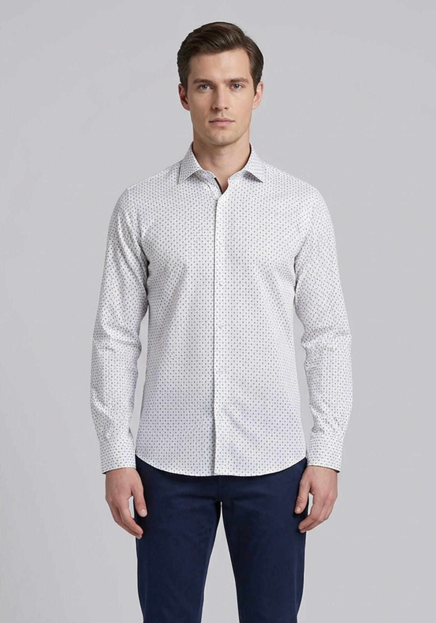 Monte Napoleone Πουκάμισο Micro - 261 32 2885 3001 4 White