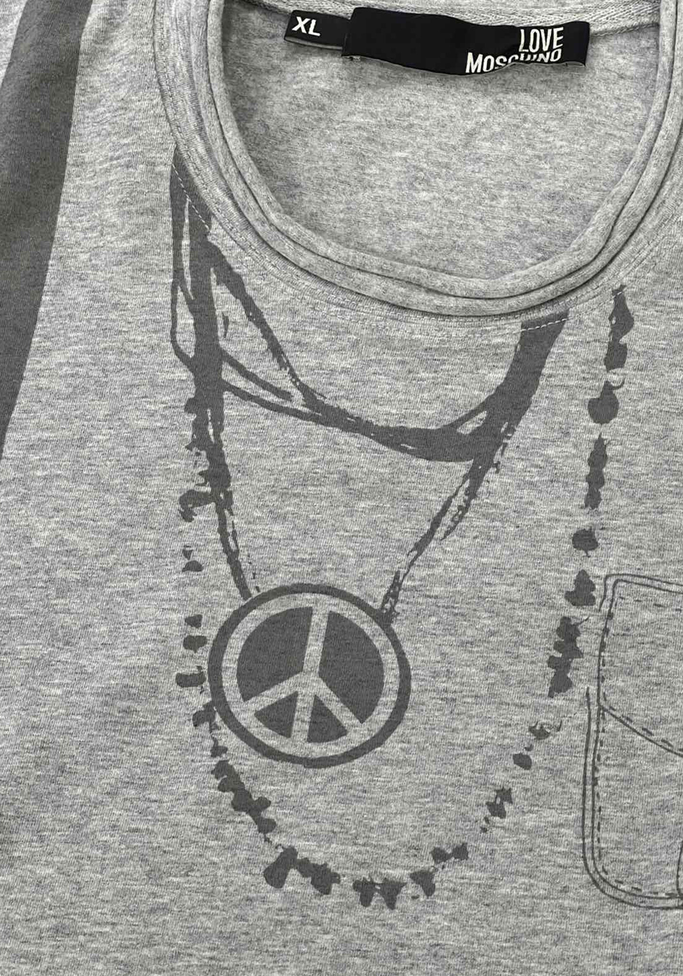 Moschino T shirt της σειράς Peace - M 7 246 03 E 1033 B588 Grey