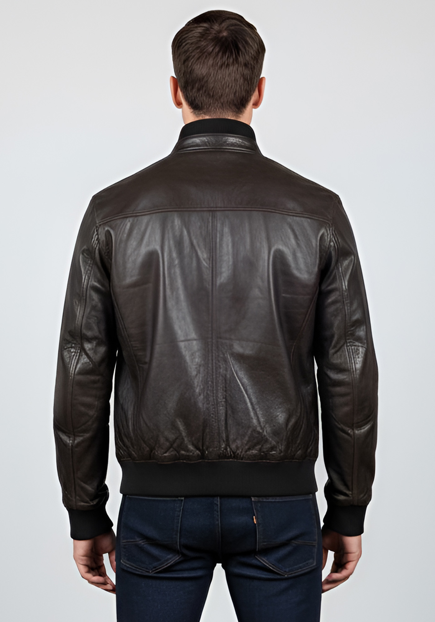 North Star Δερμάτινο Μπουφάν της σειράς Bomber - 701 LE 02 Dark Brown φωτογραφία