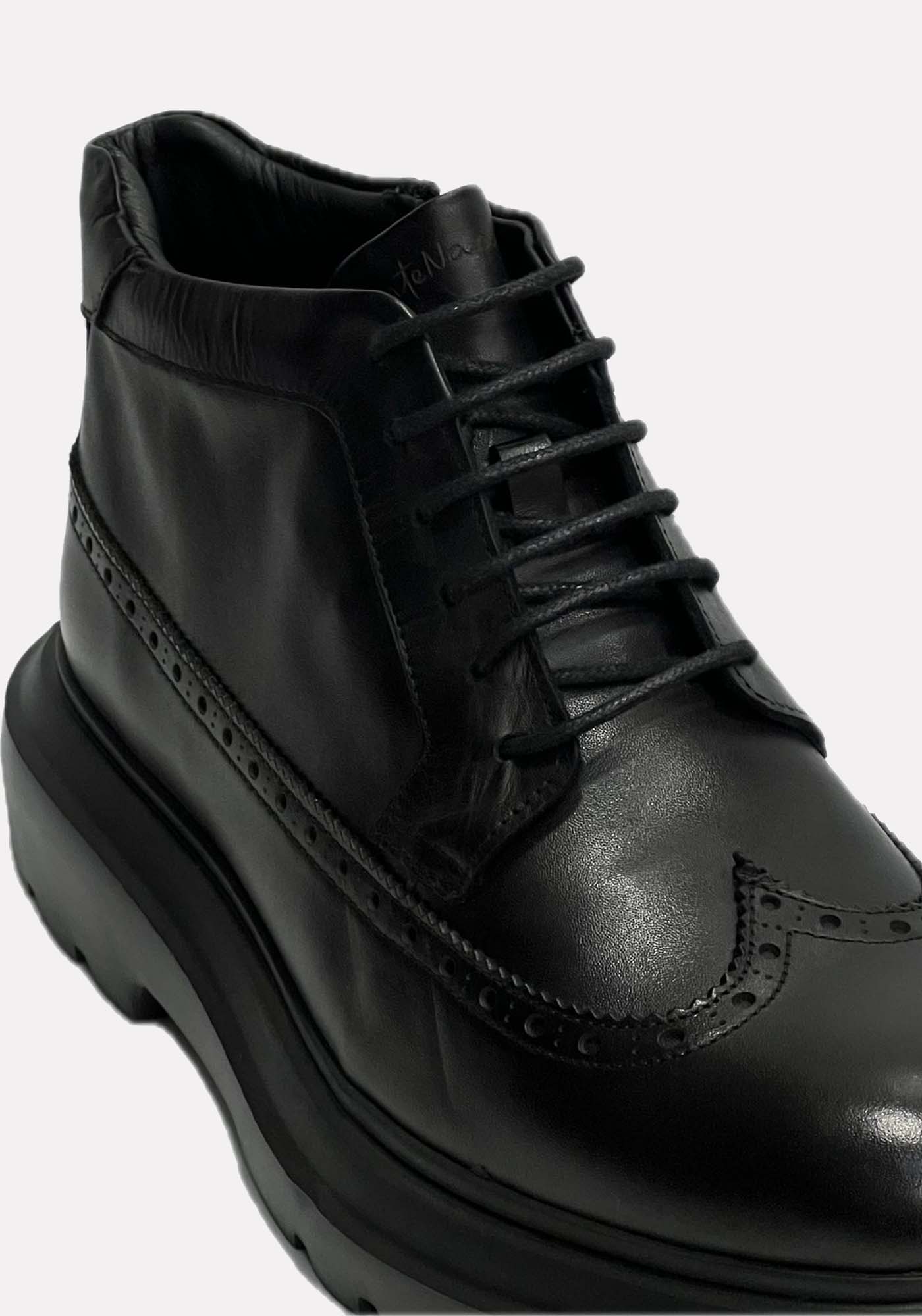 Monte Napoleone Δερμάτινα Μποτάκια της σειράς Oxford - 252 90 7185 9032 4 Black φωτογραφία