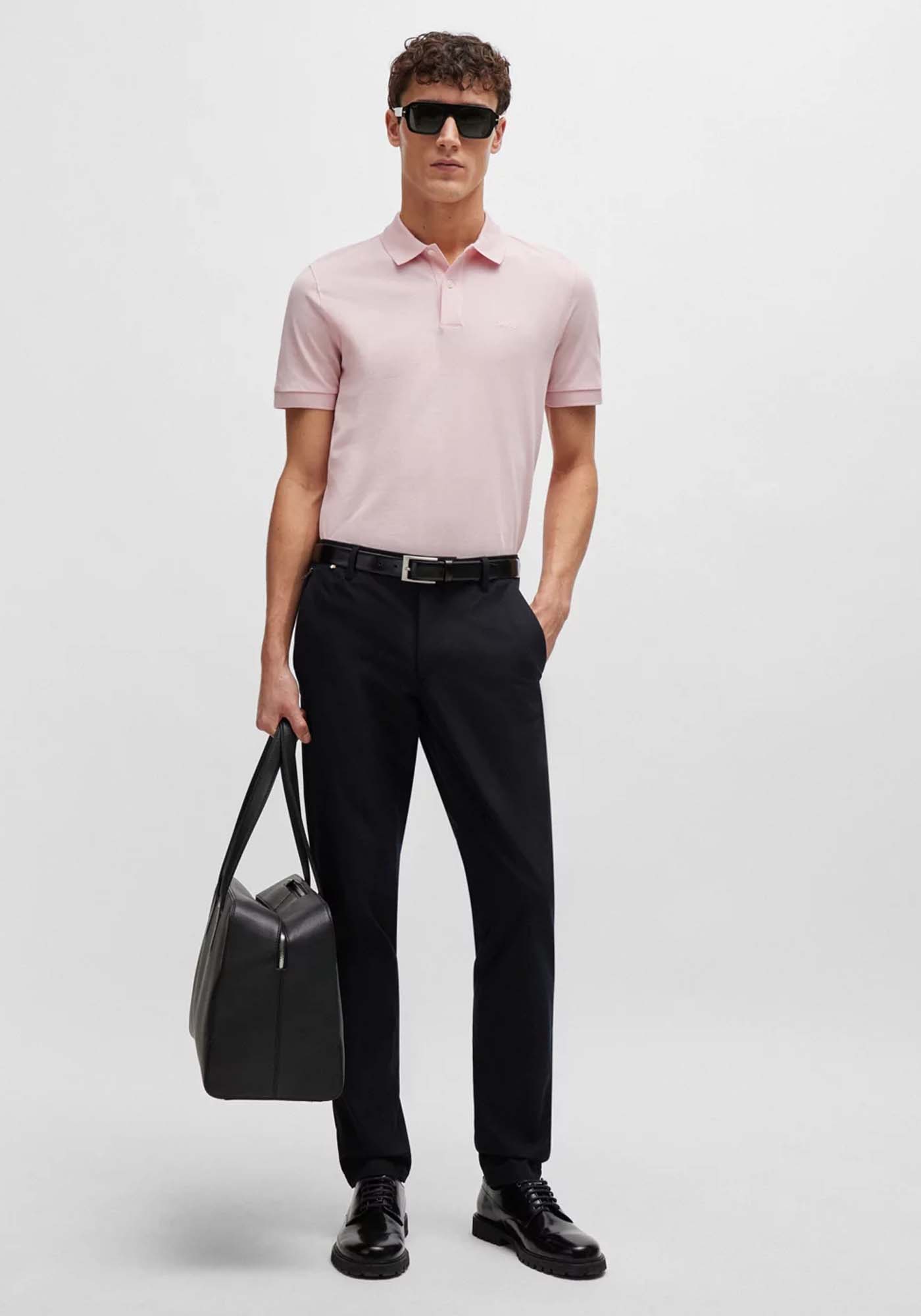 BOSS Κοντομάνικη Piqué Polo της σειράς Pallas - 50468301 688 Light Pastel Pink