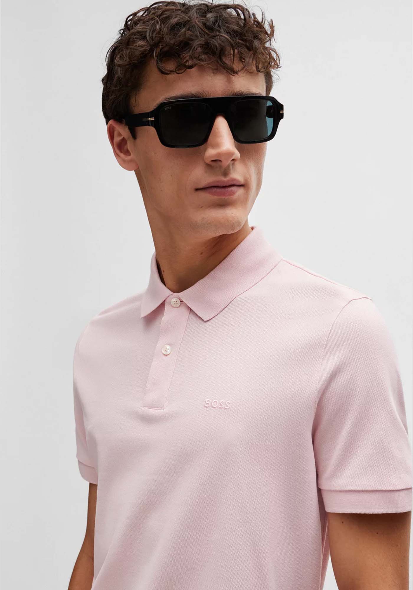 BOSS Κοντομάνικη Piqué Polo της σειράς Pallas - 50468301 688 Light Pastel Pink