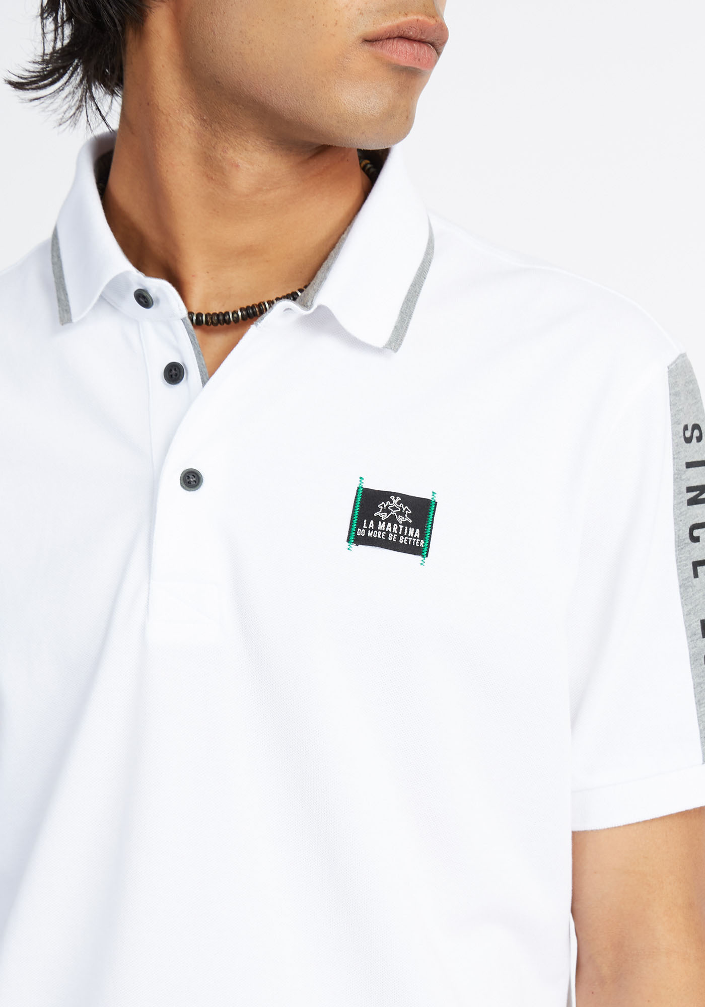 La Martina Polo Μπλούζα της σειράς Pima Cotton - VMP602 PK157 00001 Optic White φωτογραφία