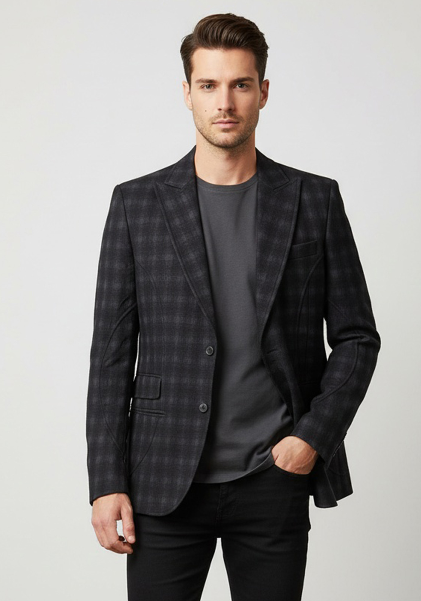 Roberto Cavalli Σακάκι της σειράς CLASS - CU10 E04 0061R 0801 Grey Black