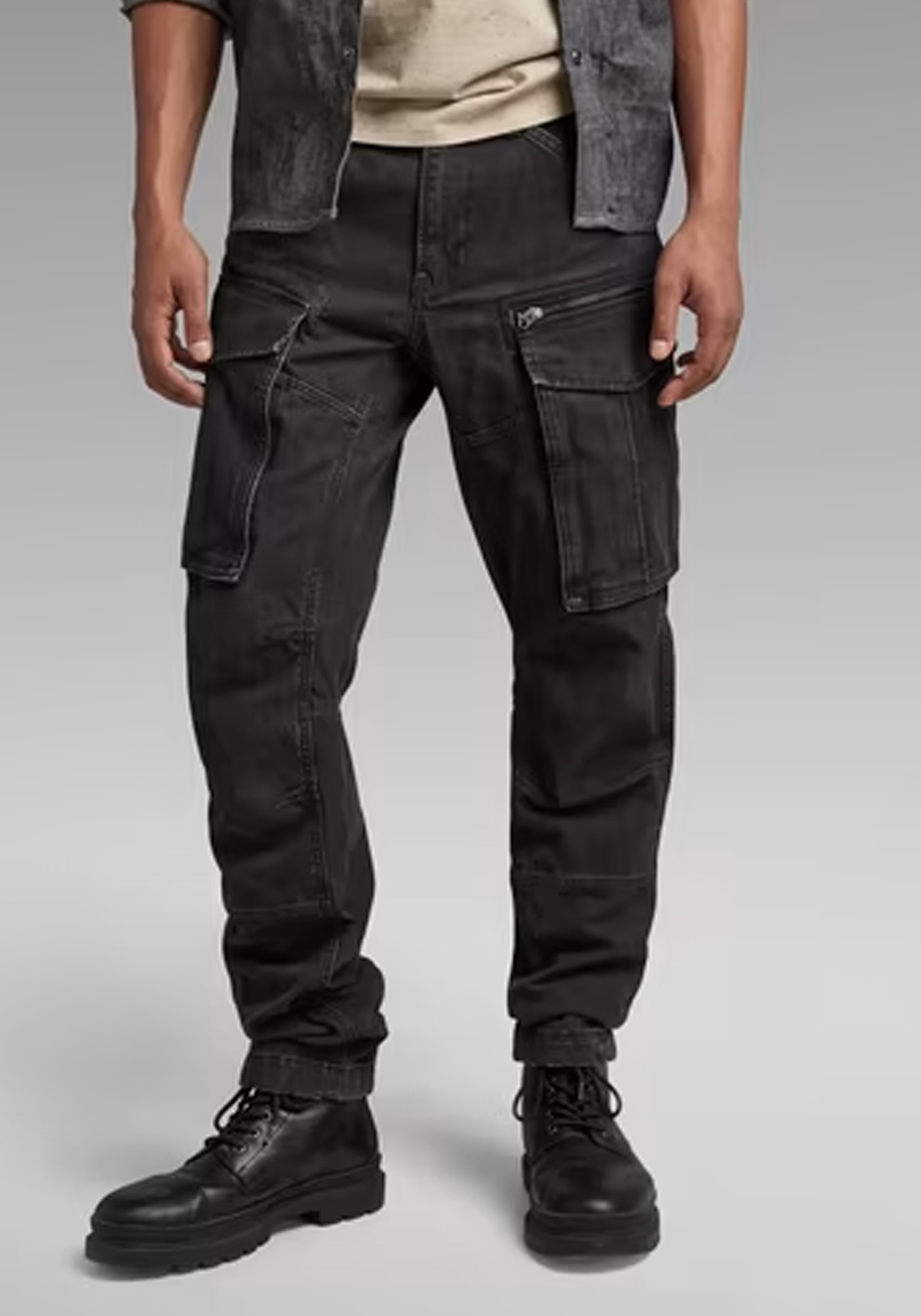 G-STAR G Star Cargo Παντελόνι της σειράς Rovic Zip 3D Tapered - D02190 C961 6484 21 DK Black