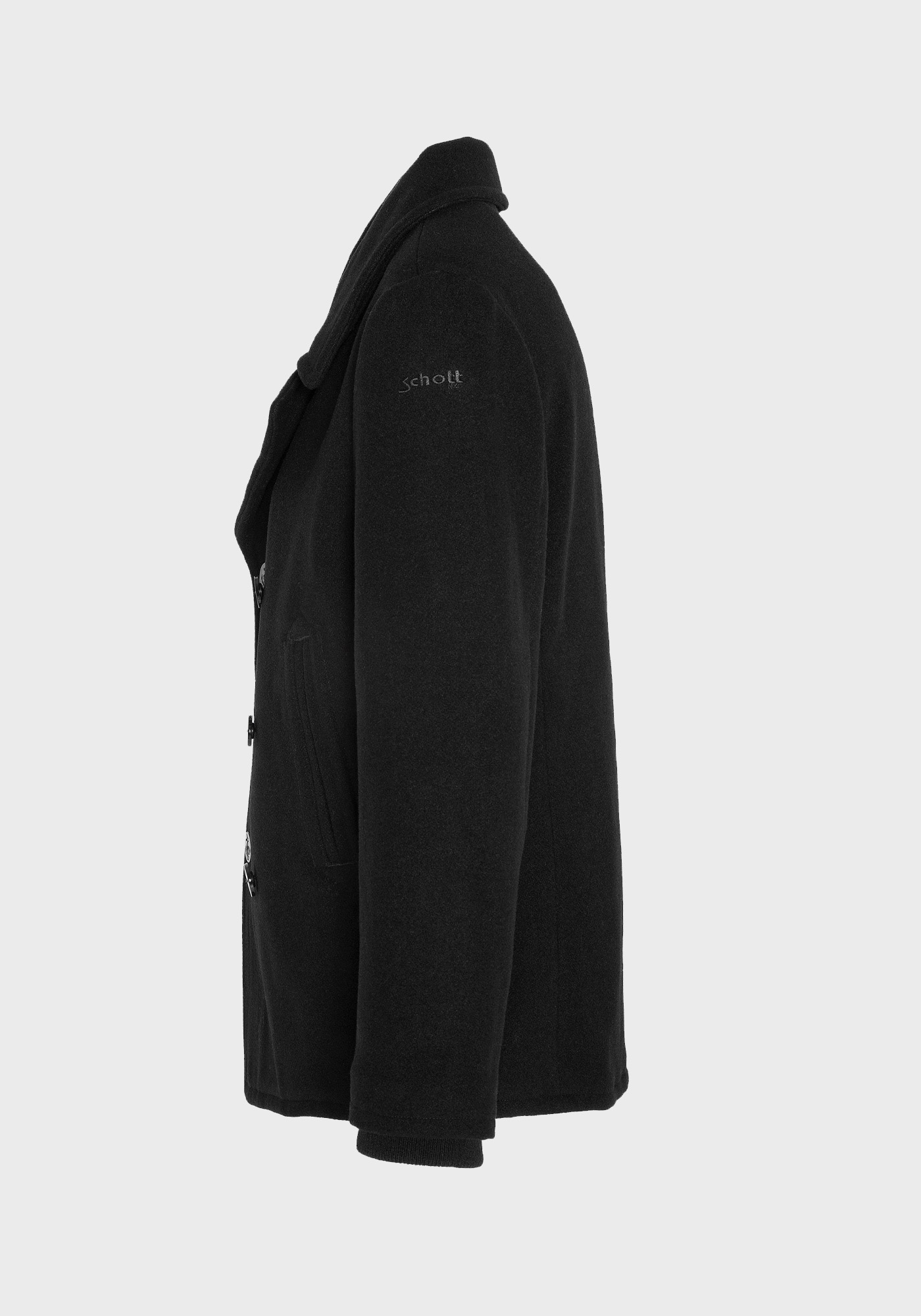 Schott N.Y.C. Σταυρωτό Παλτό της σειράς Coat - SEACOAT Black φωτογραφία