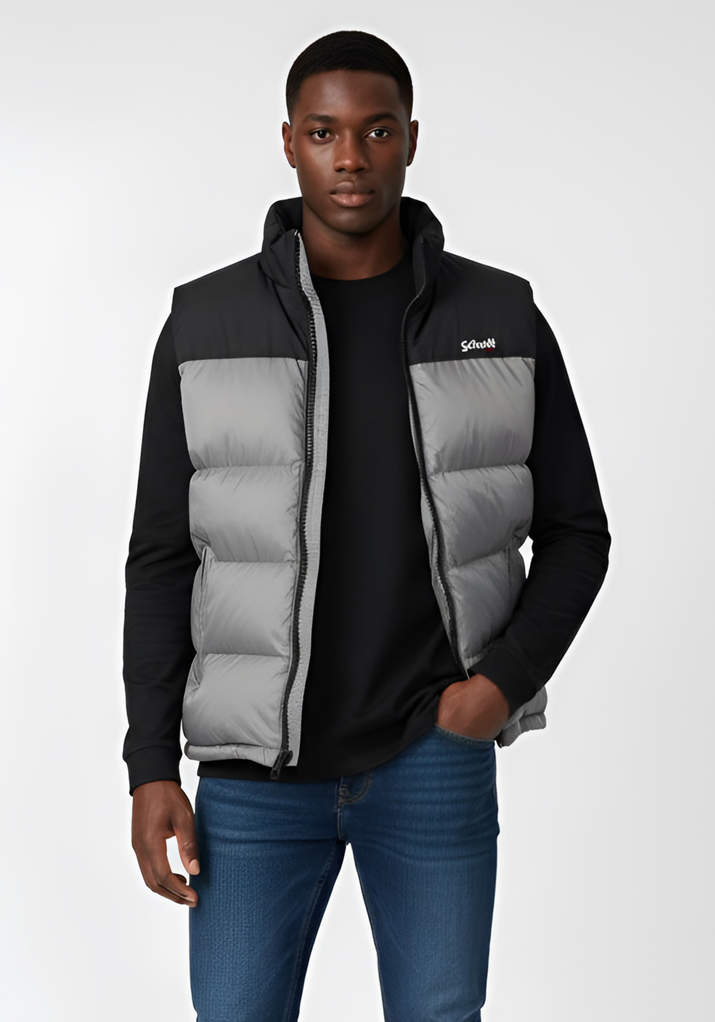 Schott N.Y.C Αμάνικο Μπουφάν της σειράς Puffer Jacket - UTAHV Silver