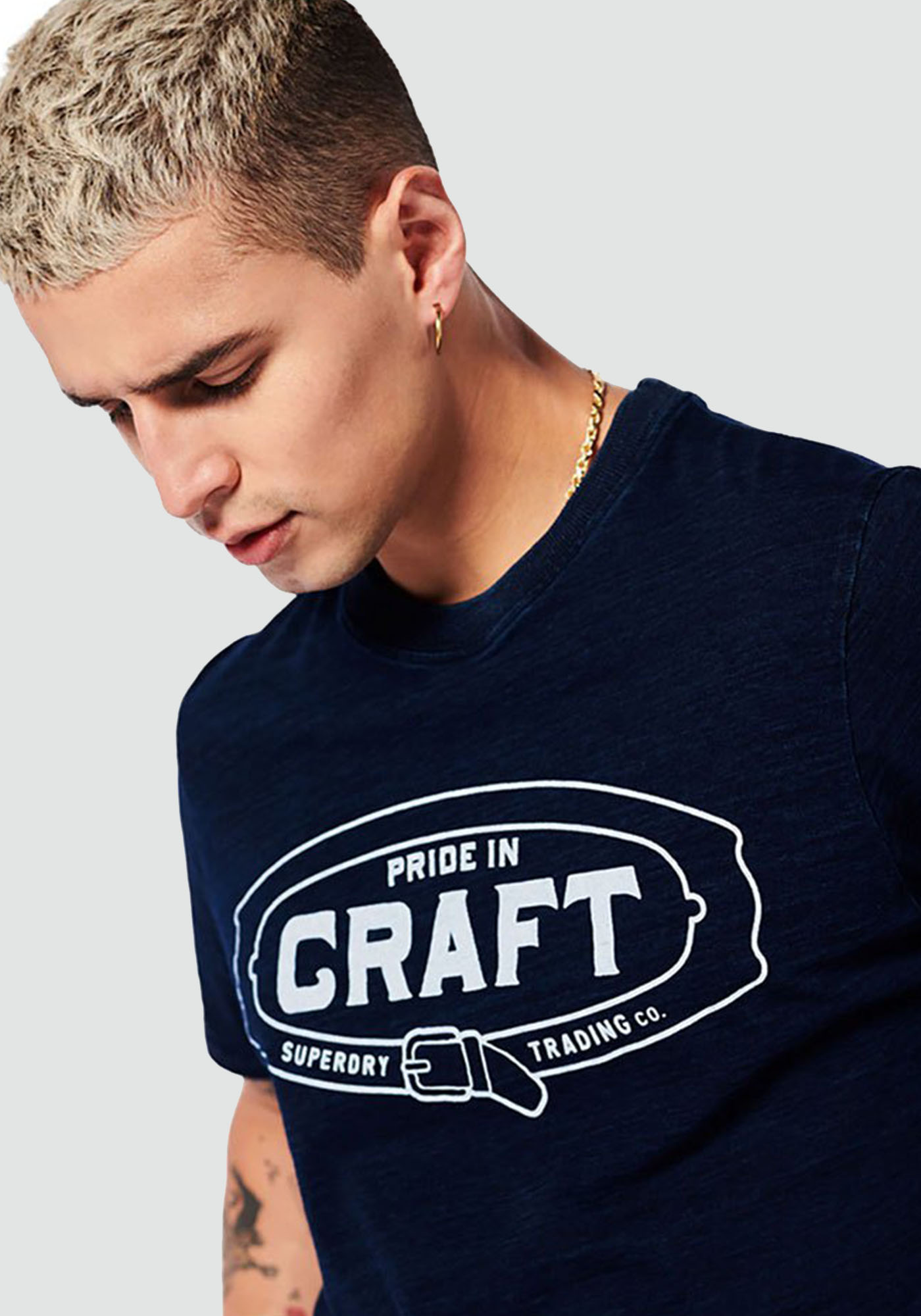 Superdry Κοντομάνικη Μπλούζα της σειράς Script Style Indigo - M1011312A XKC Indigo Dark Wash φωτογραφία