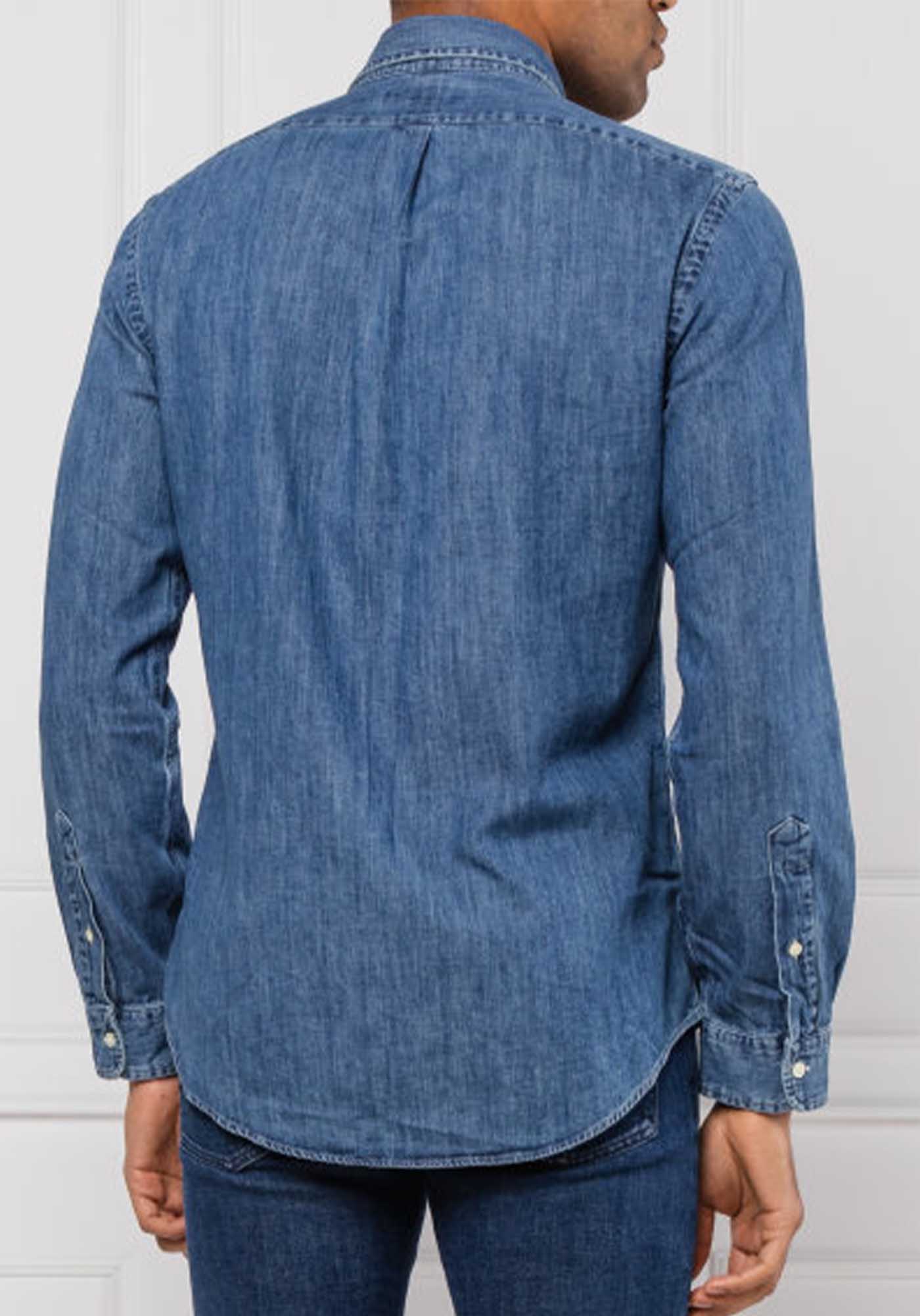 Polo Ralph Lauren Jean Πουκάμισο της σειράς Slim Denim - 710548539 001 Dark Wash φωτογραφία