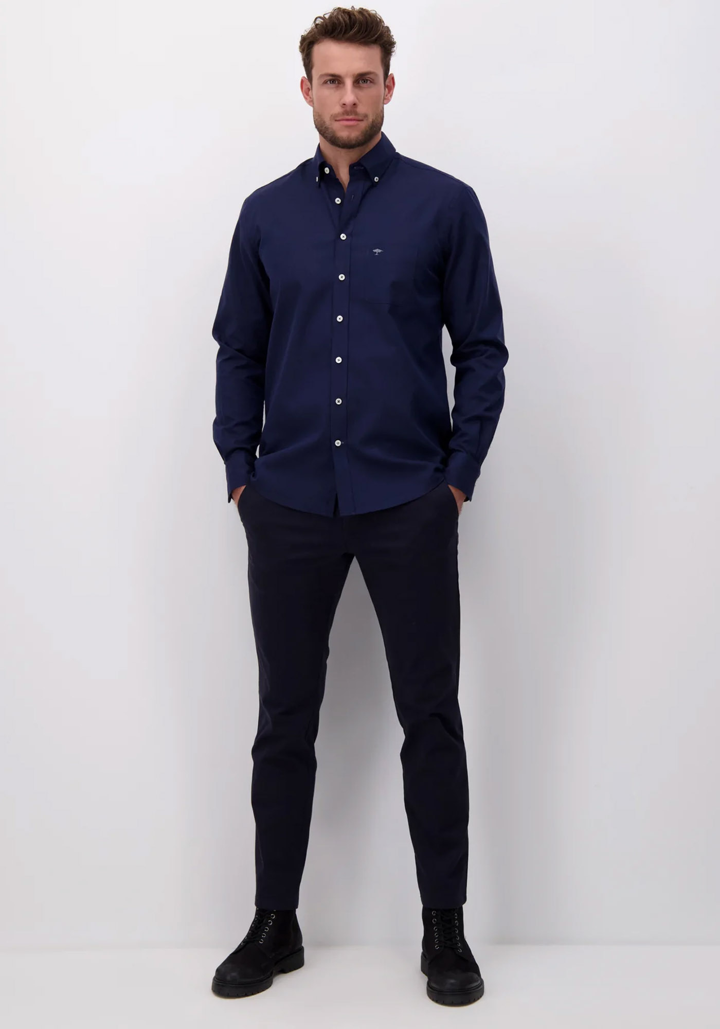 Fynch Hatton Πουκάμισο της σειράς Soft Oxford - 1000 5500 5540 Navy φωτογραφία