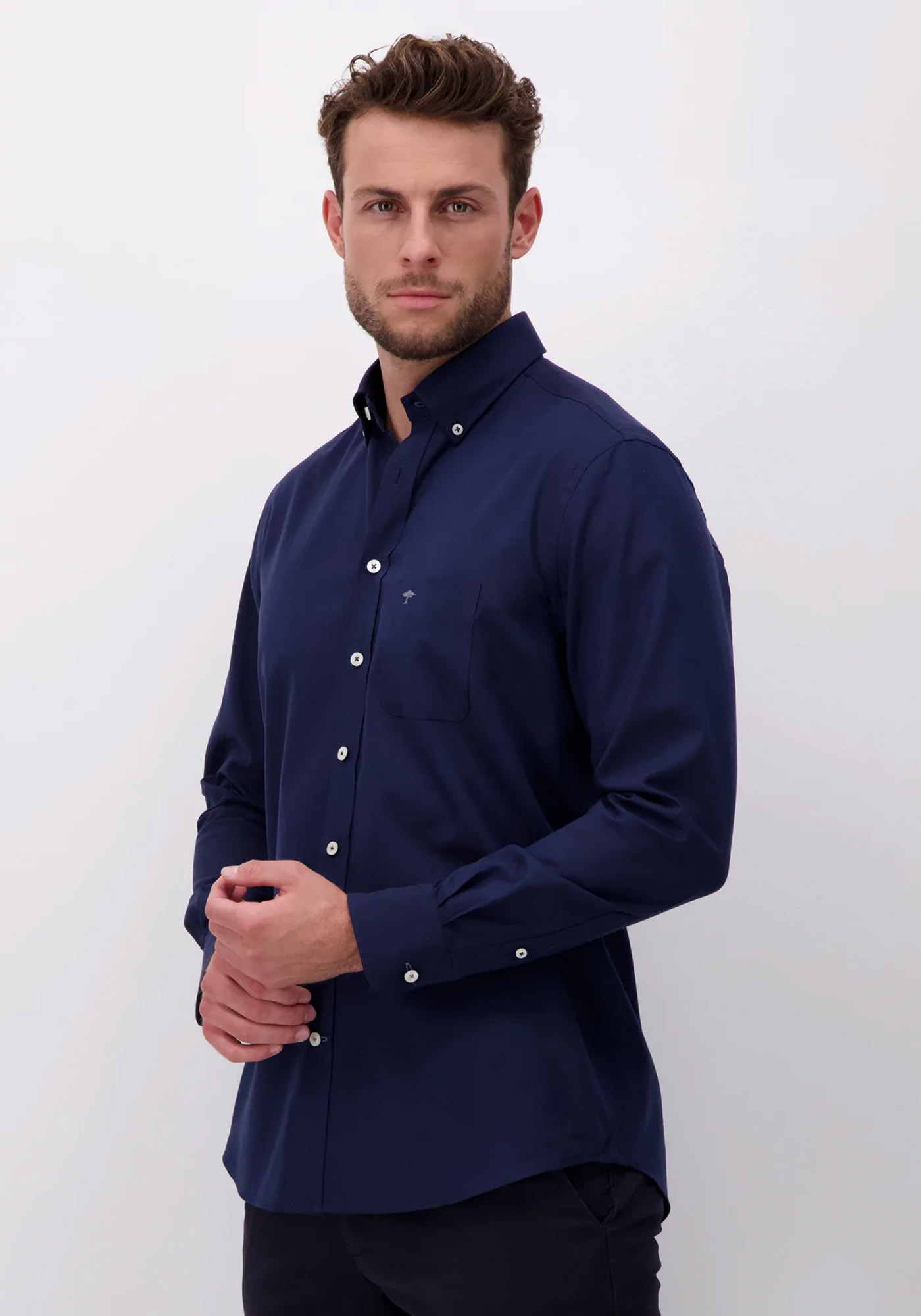 Fynch Hatton Πουκάμισο της σειράς Soft Oxford - 1000 5500 5540 Navy