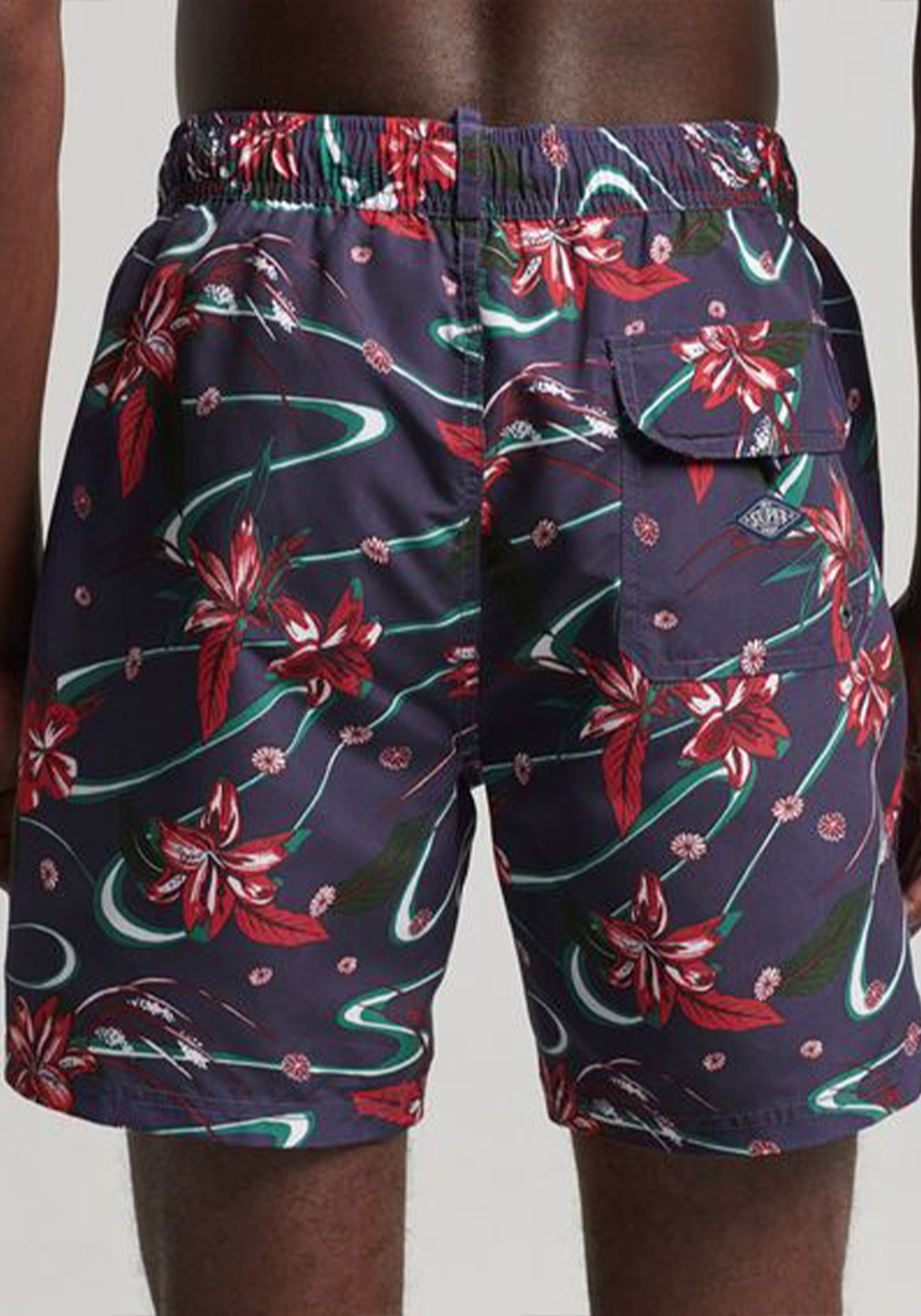 Superdry Μαγιό της σειράς Hawaiian Swimshort - M3010193A 5UY Navy Lily AOP φωτογραφία