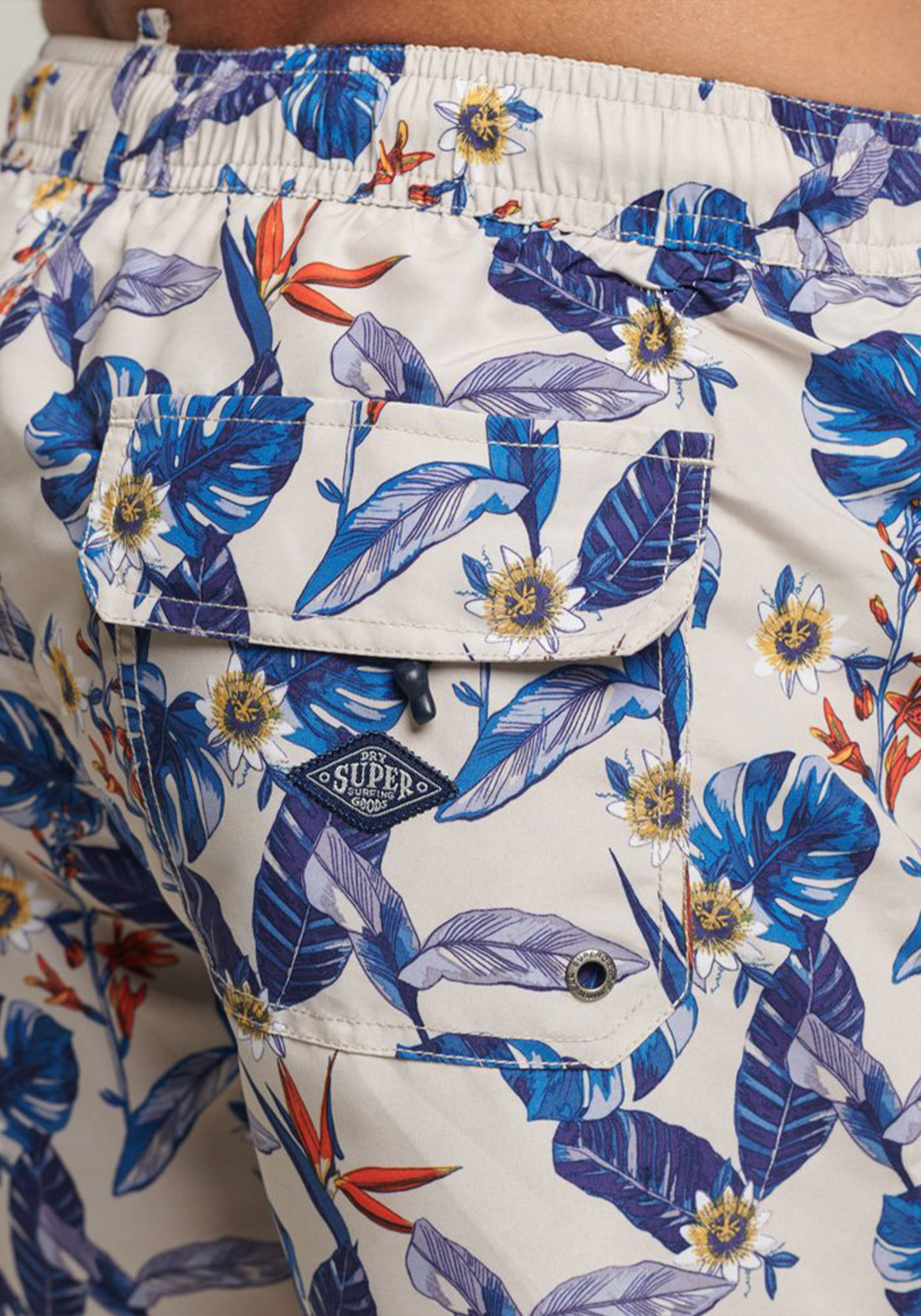 Superdry Μαγιό της σειράς Hawaiian Swimshort - M3010193A 5UZ Cream Tropical AOP φωτογραφία