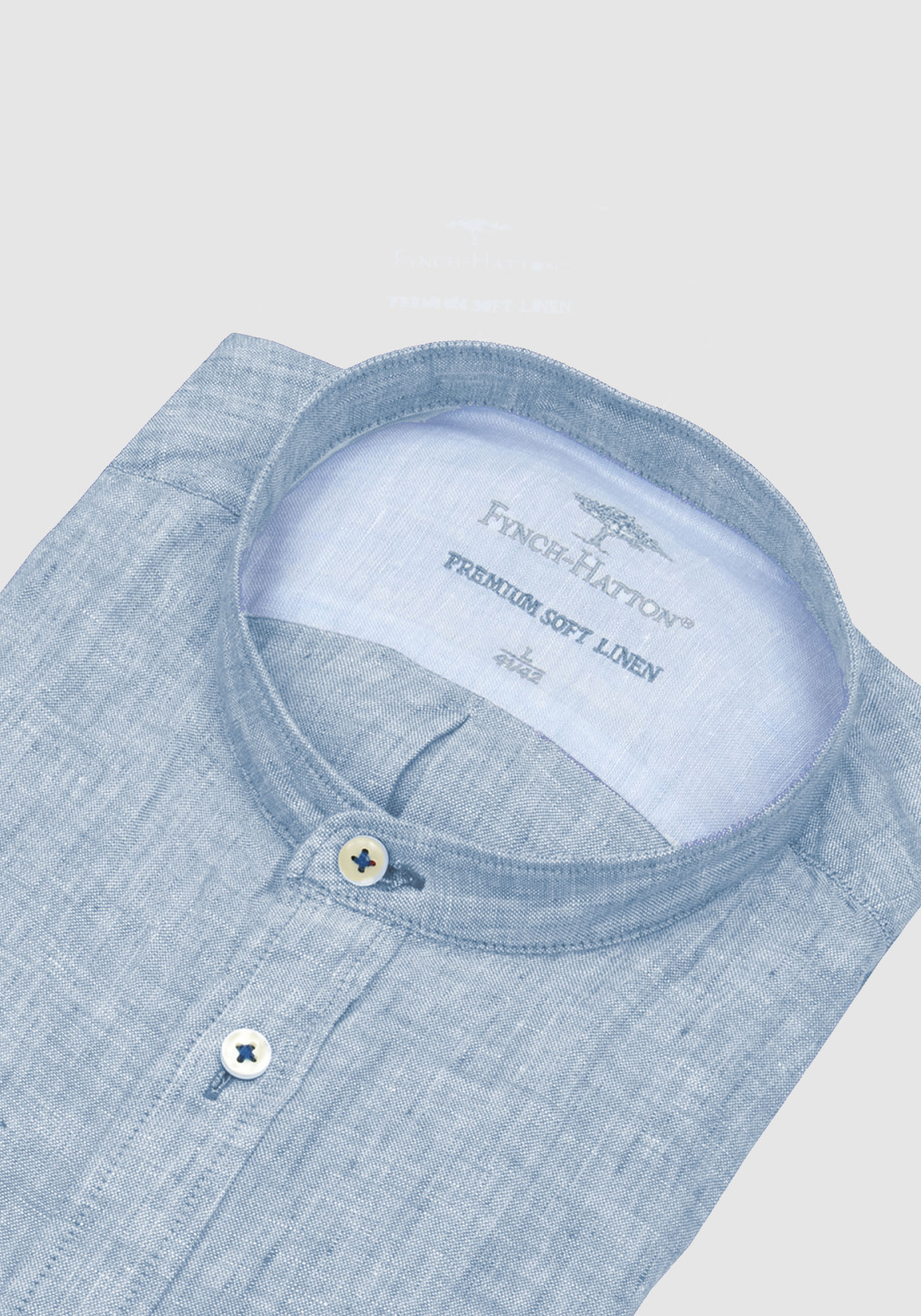 Fynch Hatton Πουκάμισο της σειράς Supersoft Linen - 1122 6038 6036 Light Blue φωτογραφία