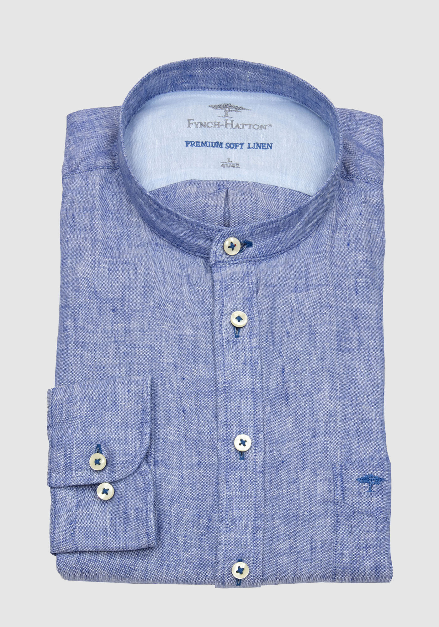 Fynch Hatton Fynch Hatton Πουκάμισο της σειράς Supersoft Linen - 1122 6038 6037 Navy