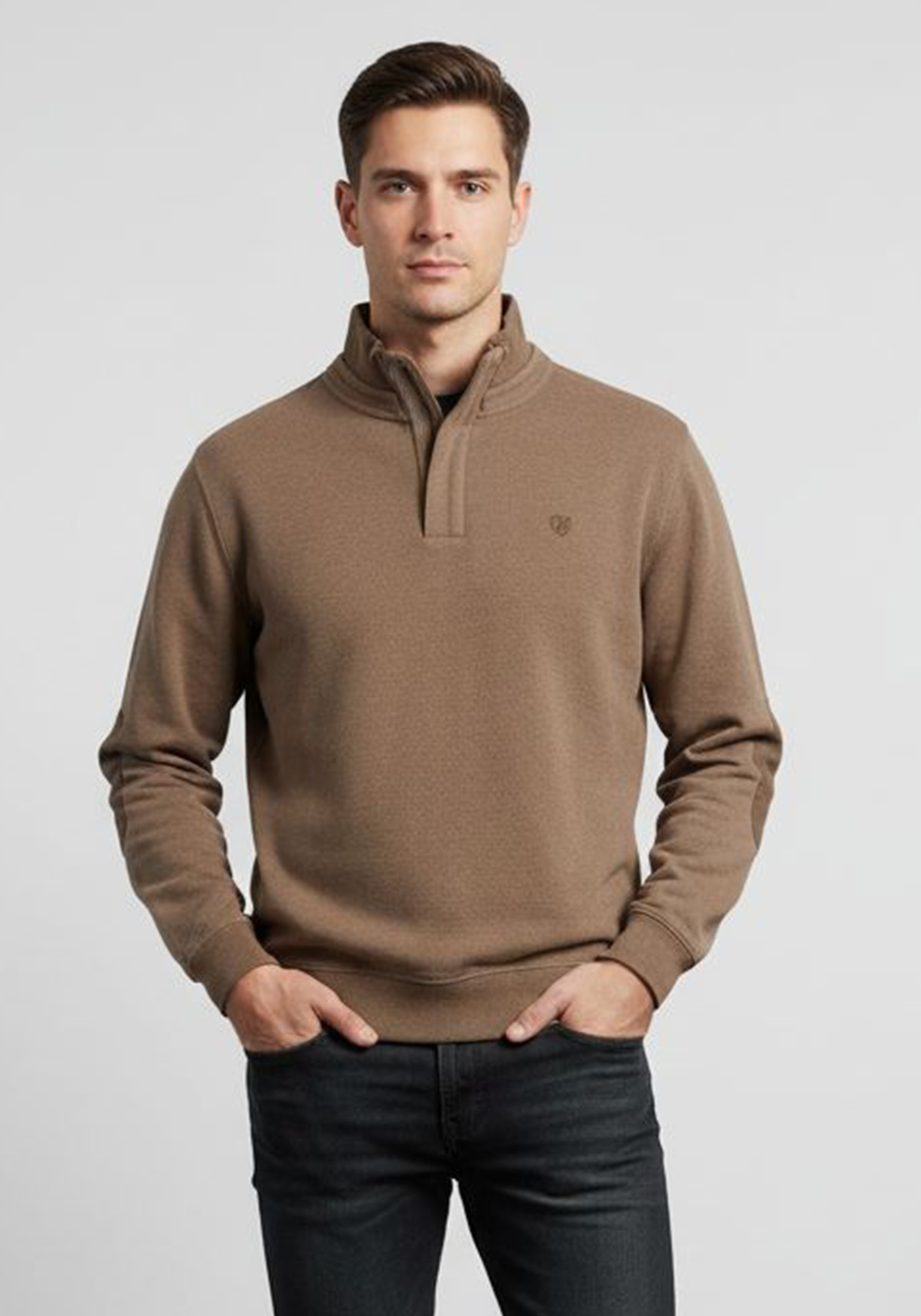 The Bostonias Zip Troyer της σειράς Sweatshirt - 3RO1055 B00785 Brown