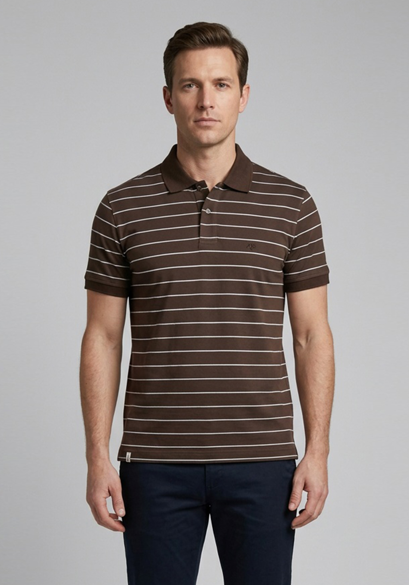 Thomas Burberry Polo Stripe - 21399 12563 6004 Brown/White