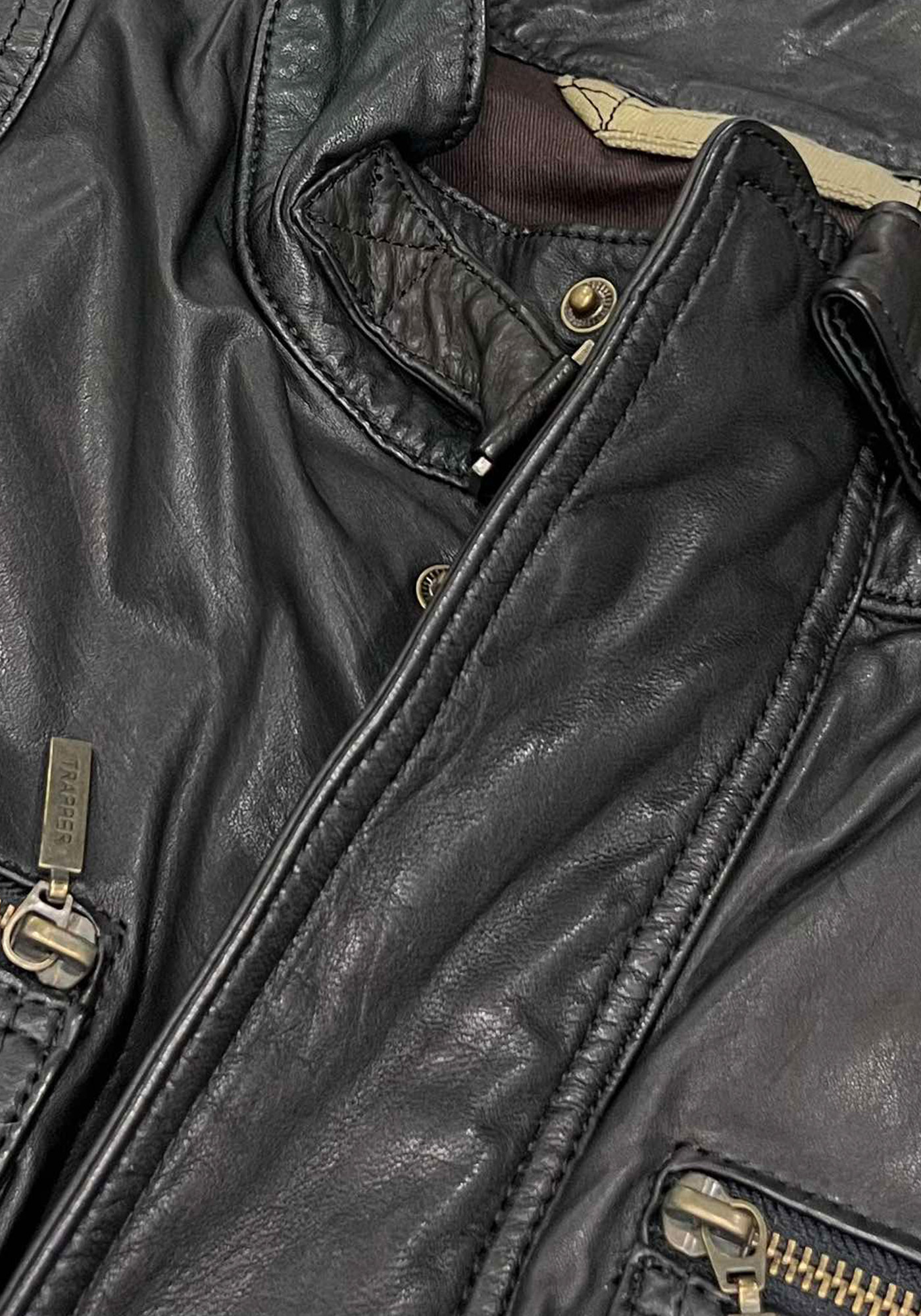 Trapper Δερμάτινο Μπουφάν της σειράς Cross - 5206168614683 Black φωτογραφία