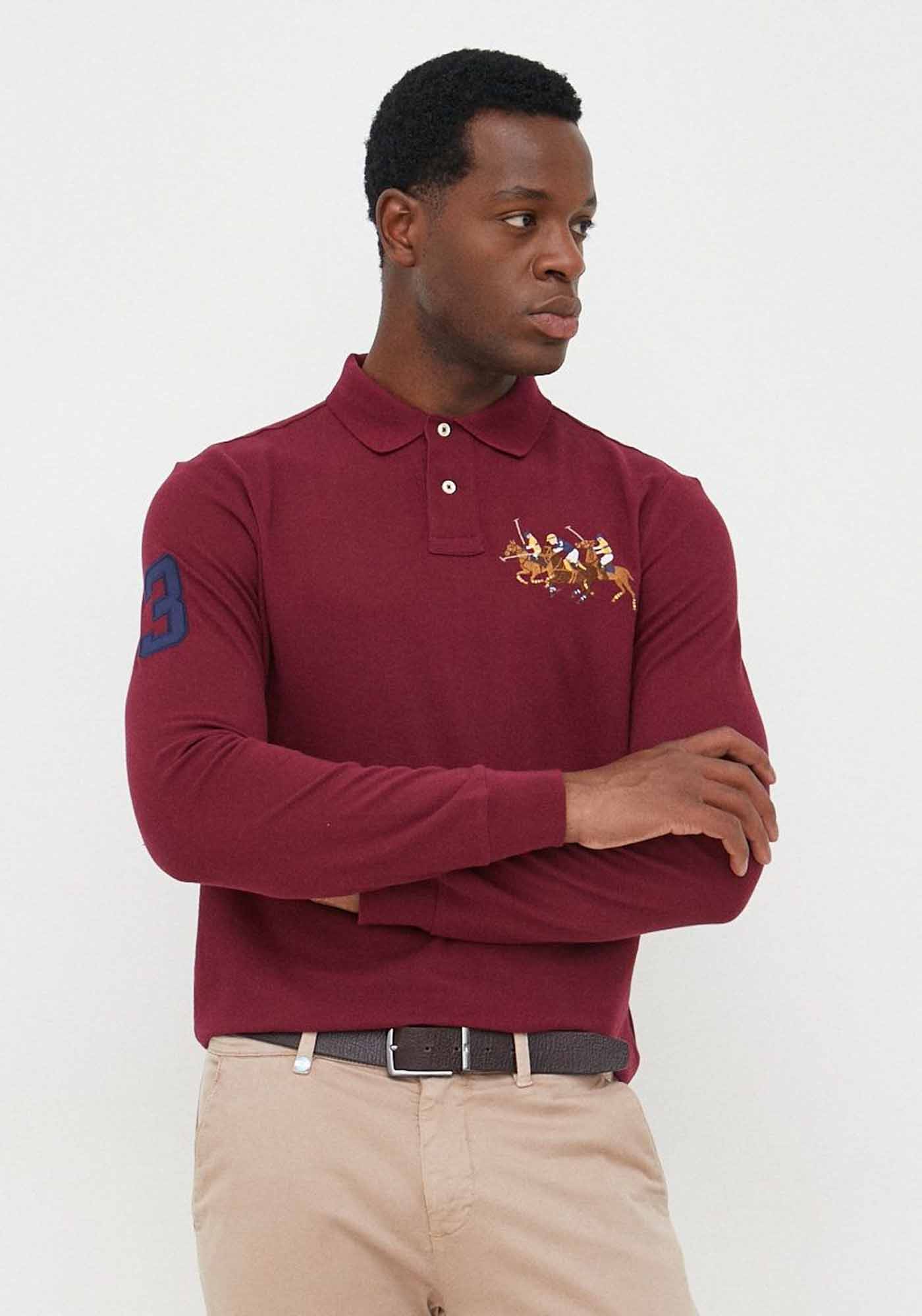 Polo Ralph Lauren Polo Ralph Lauren Mesh Polo της σειράς Triple Pony - 710814438 009 Bordo