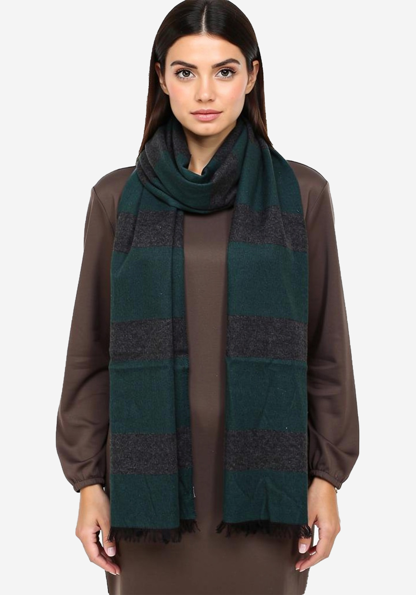 Trussardi Jeans Κασκόλ της σειράς Stripe - 529480 Green φωτογραφία