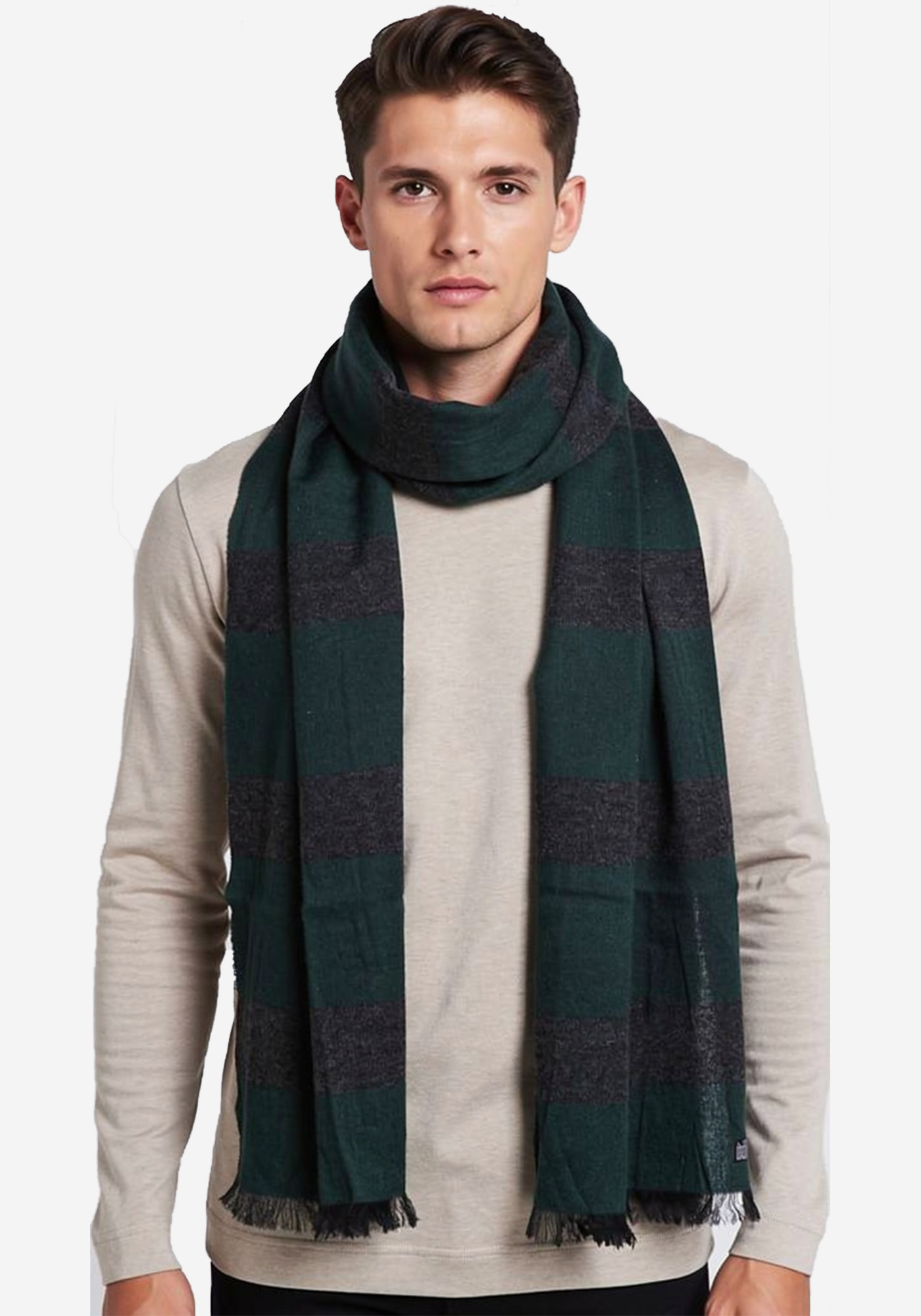 Trussardi Jeans Κασκόλ της σειράς Stripe - 529480 Green φωτογραφία