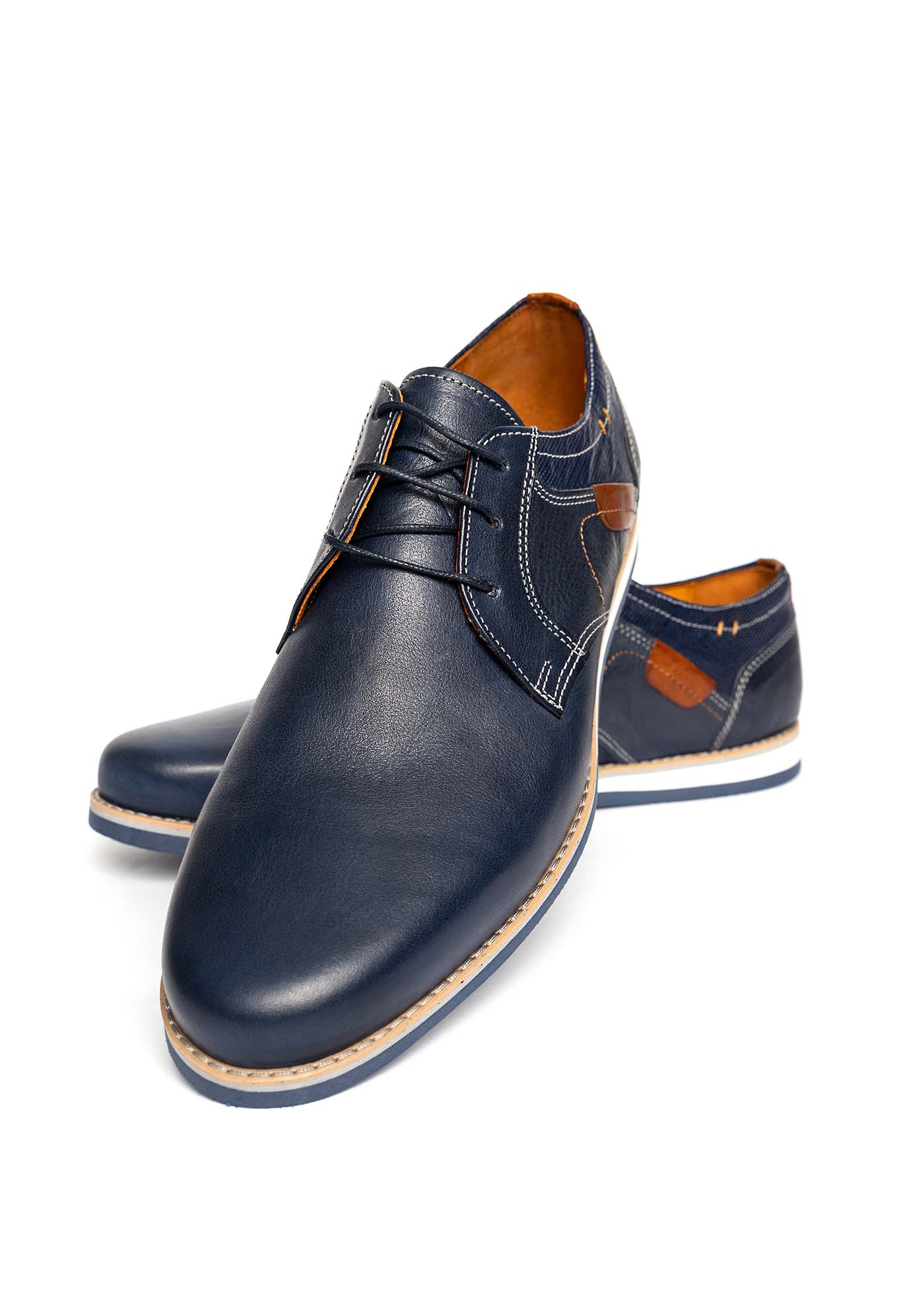 Alessandro Rossi Δερμάτινα Δετά Scarpe - AR1559 014 Blue φωτογραφία