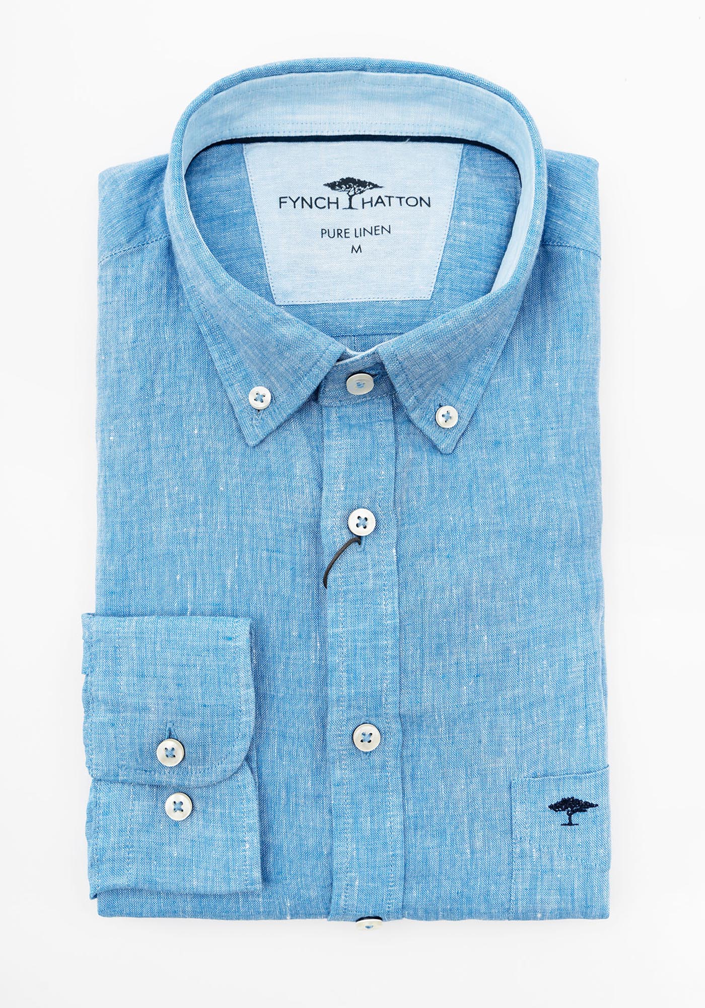Fynch Hatton Fynch Hatton Πουκάμισο της σειράς Linen - 1413 6000 604 Crystal Blue