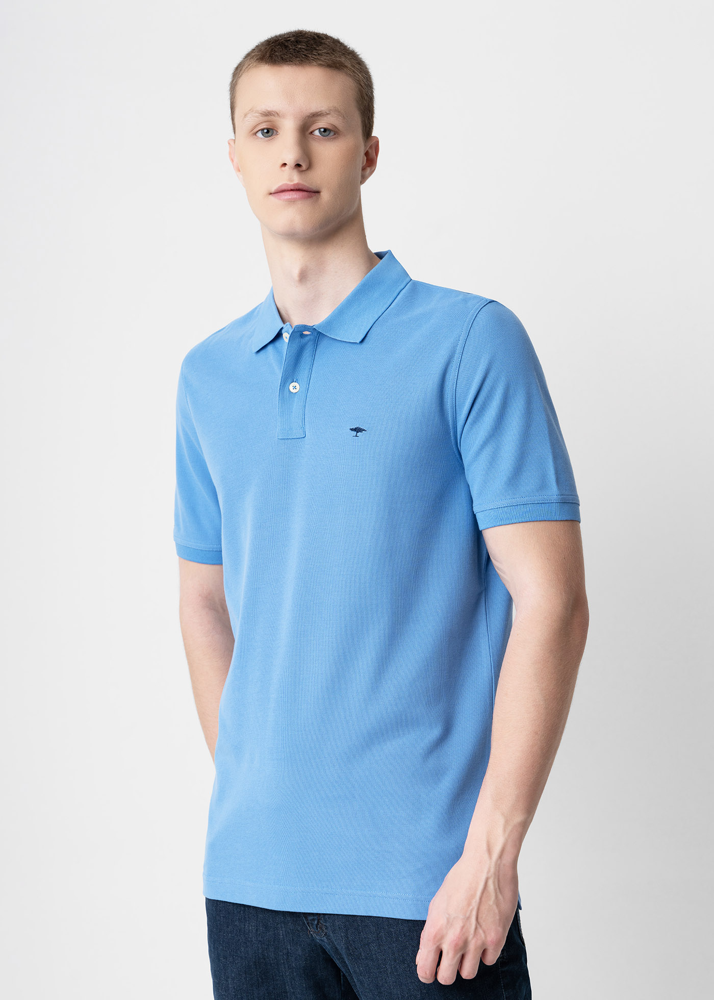 Fynch Hatton Fynch Hatton Polo Μπλούζα της σειράς Supima Cotton - 1413 1700 604 Crystal Blue