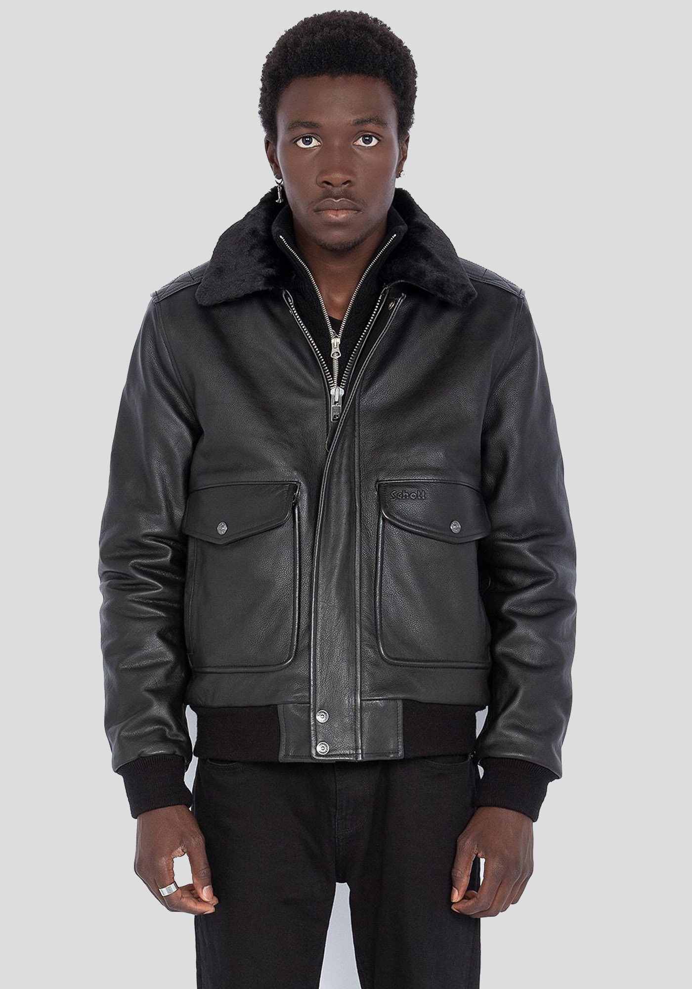 Schott N.Y.C Δερμάτινο Μπουφάν της σειράς Vintage - LC5331X BG Αntic Black φωτογραφία