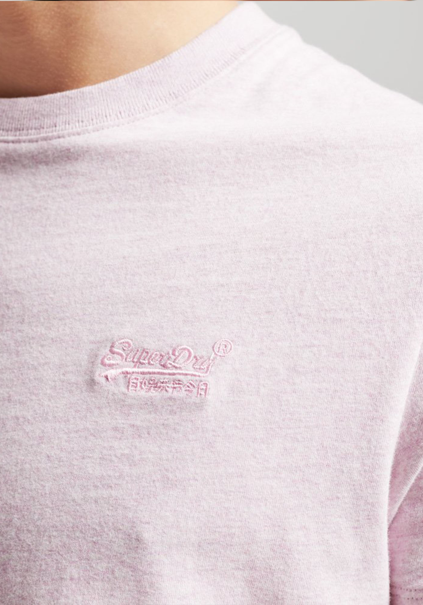 Superdry Κοντομάνικη Μπλούζα της σειράς Vintage Logo - M1011245A 02R Pale Pink Marl φωτογραφία