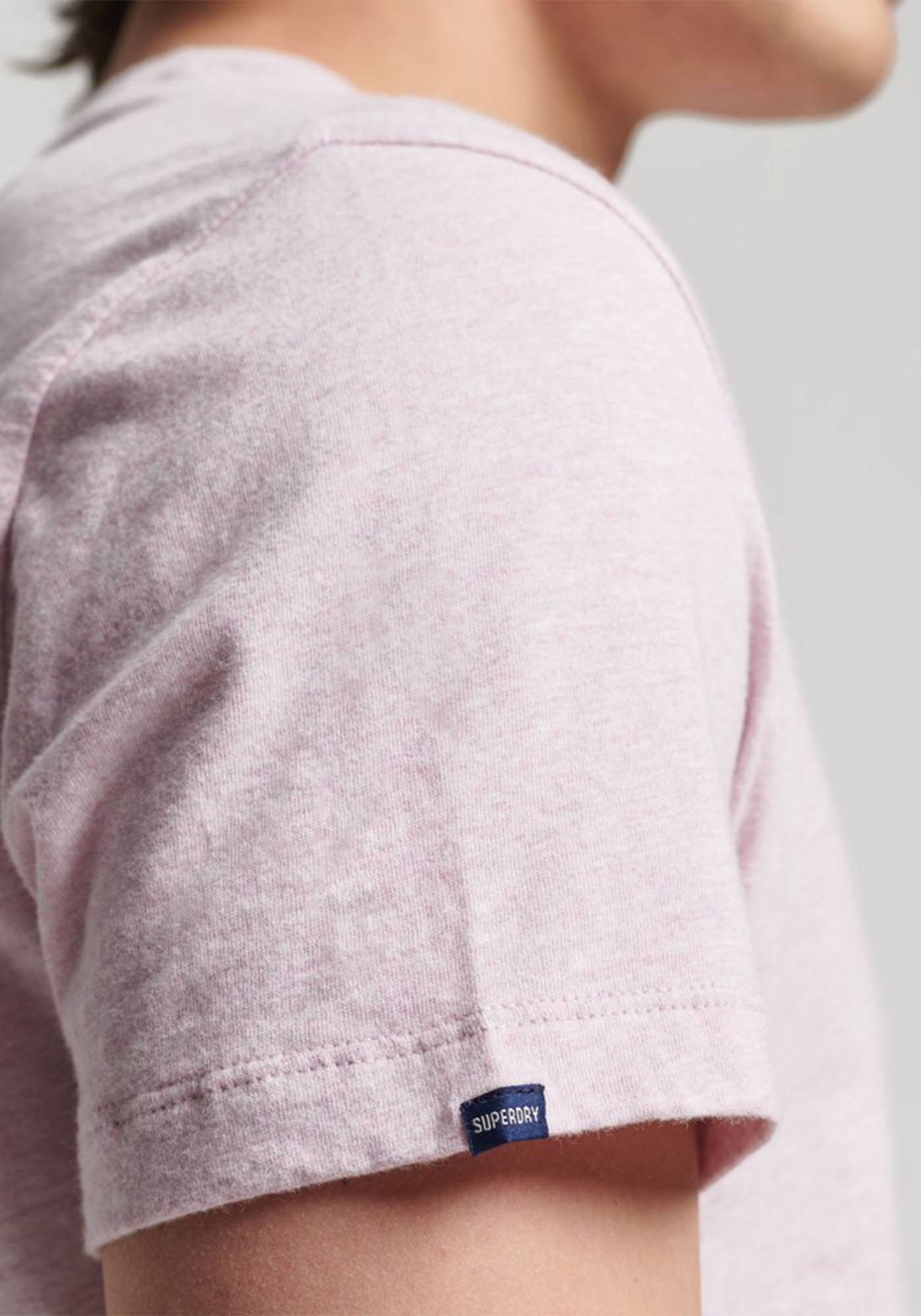 Superdry Κοντομάνικη Μπλούζα της σειράς Vintage Logo - M1011245A 02R Pale Pink Marl φωτογραφία