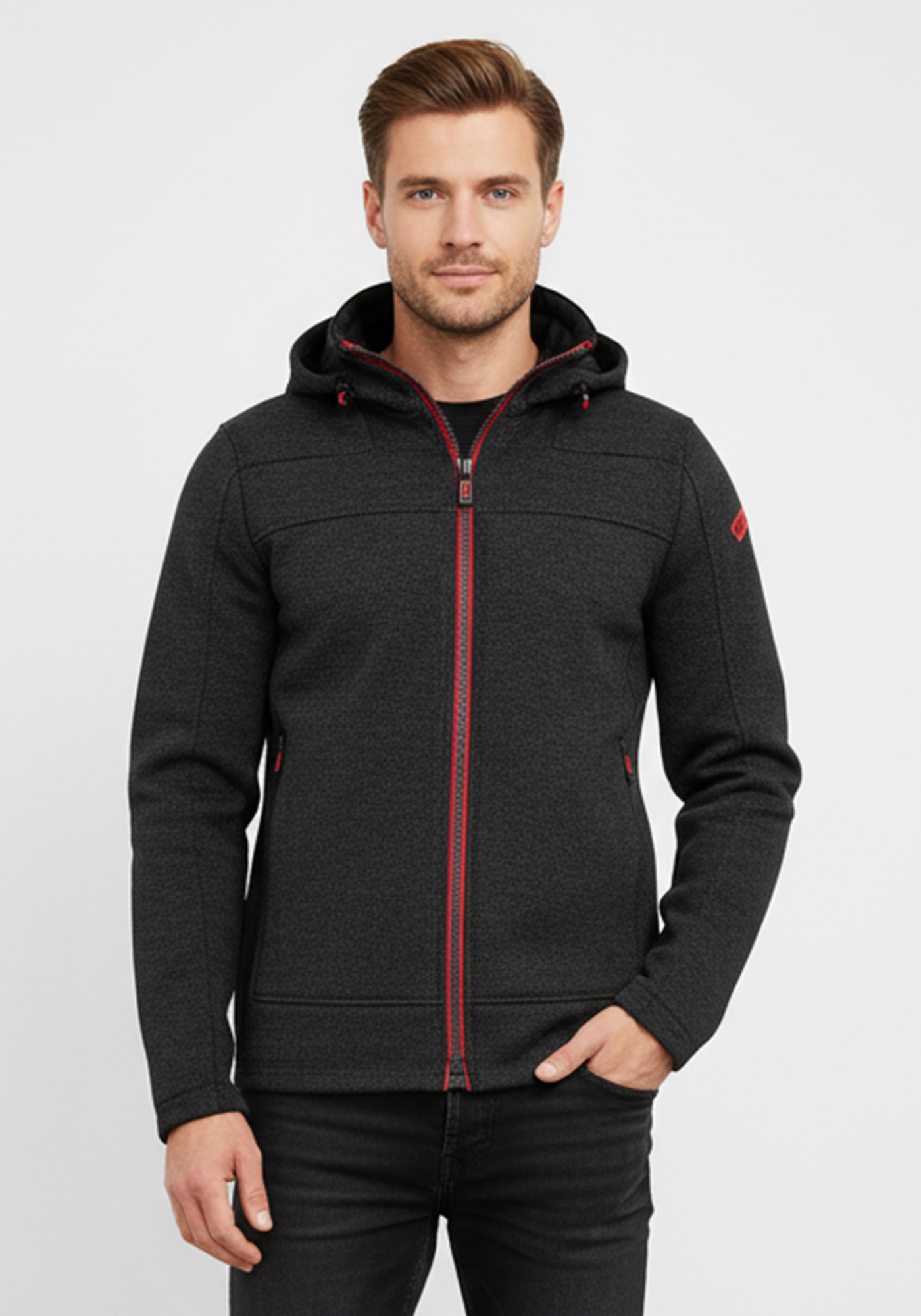 Wellensteyn Μπουφάν της σειράς Florida Men - FLOM 1000 Darkgreymelange/Red