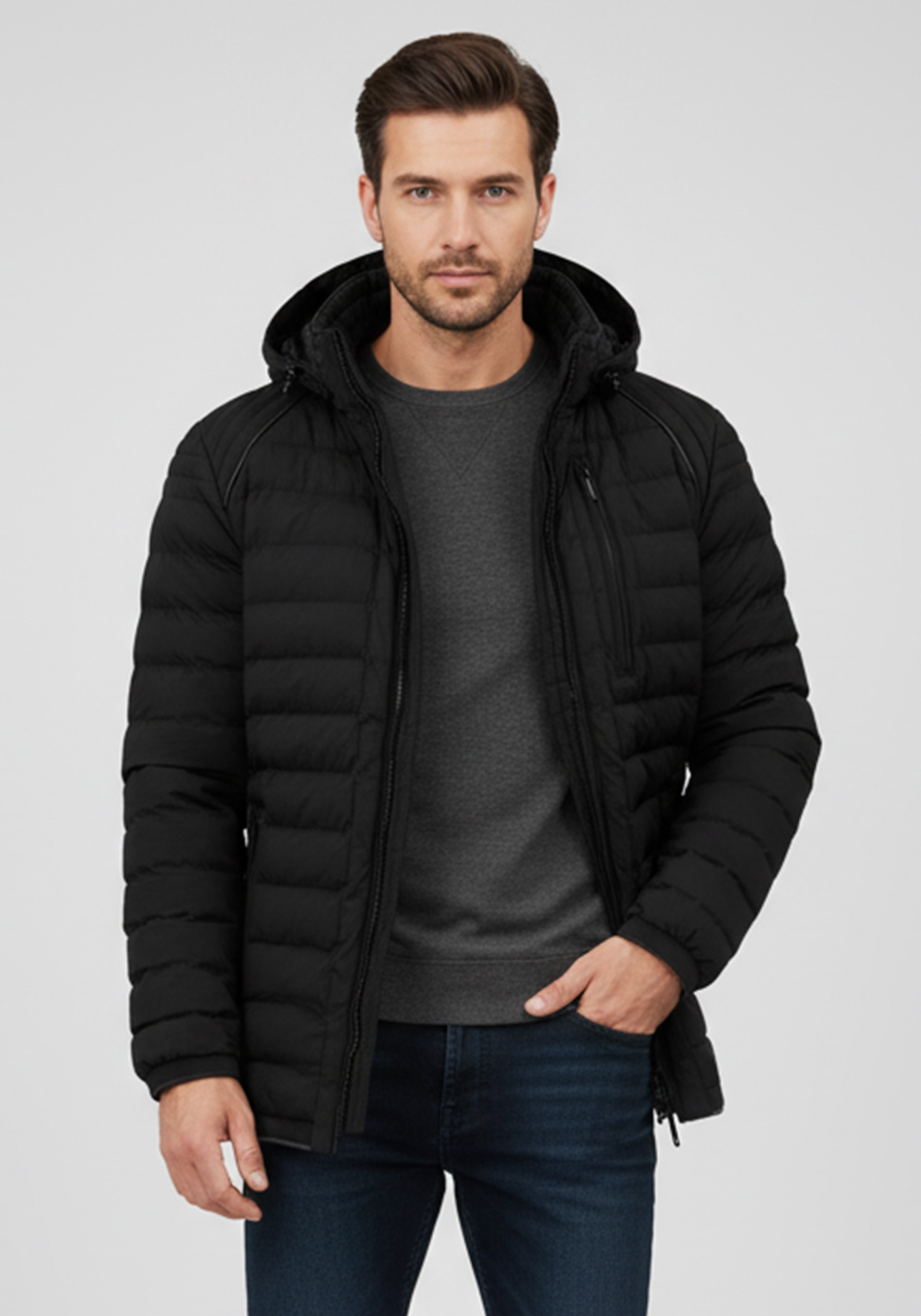 Wellensteyn Μπουφάν της σειράς Molecule με κουκούλα - MOLH 719 Black