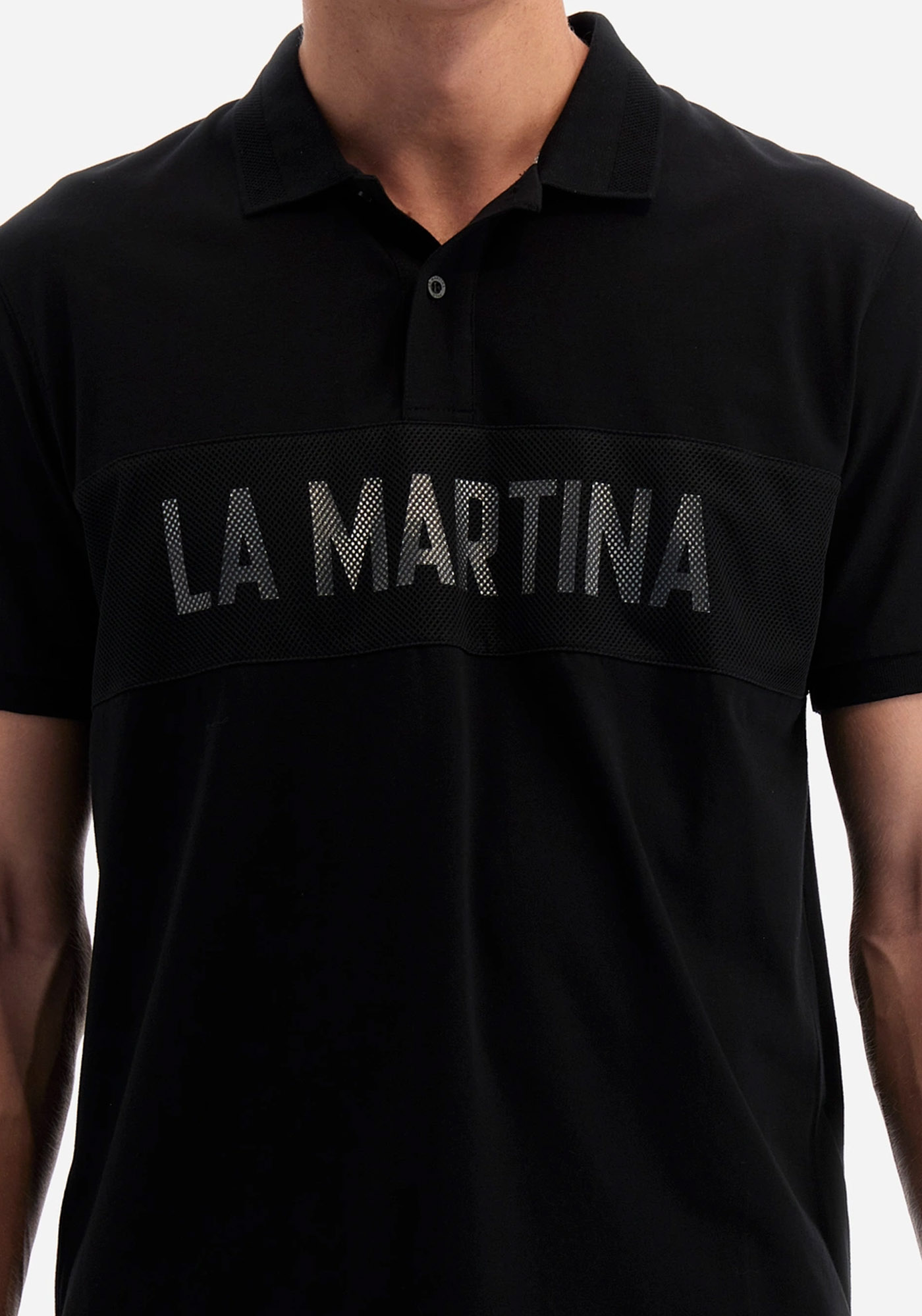 La Martina Κοντομάνικη Polo της σειράς Yodrak - YMP310 JS324 09999 Black φωτογραφία