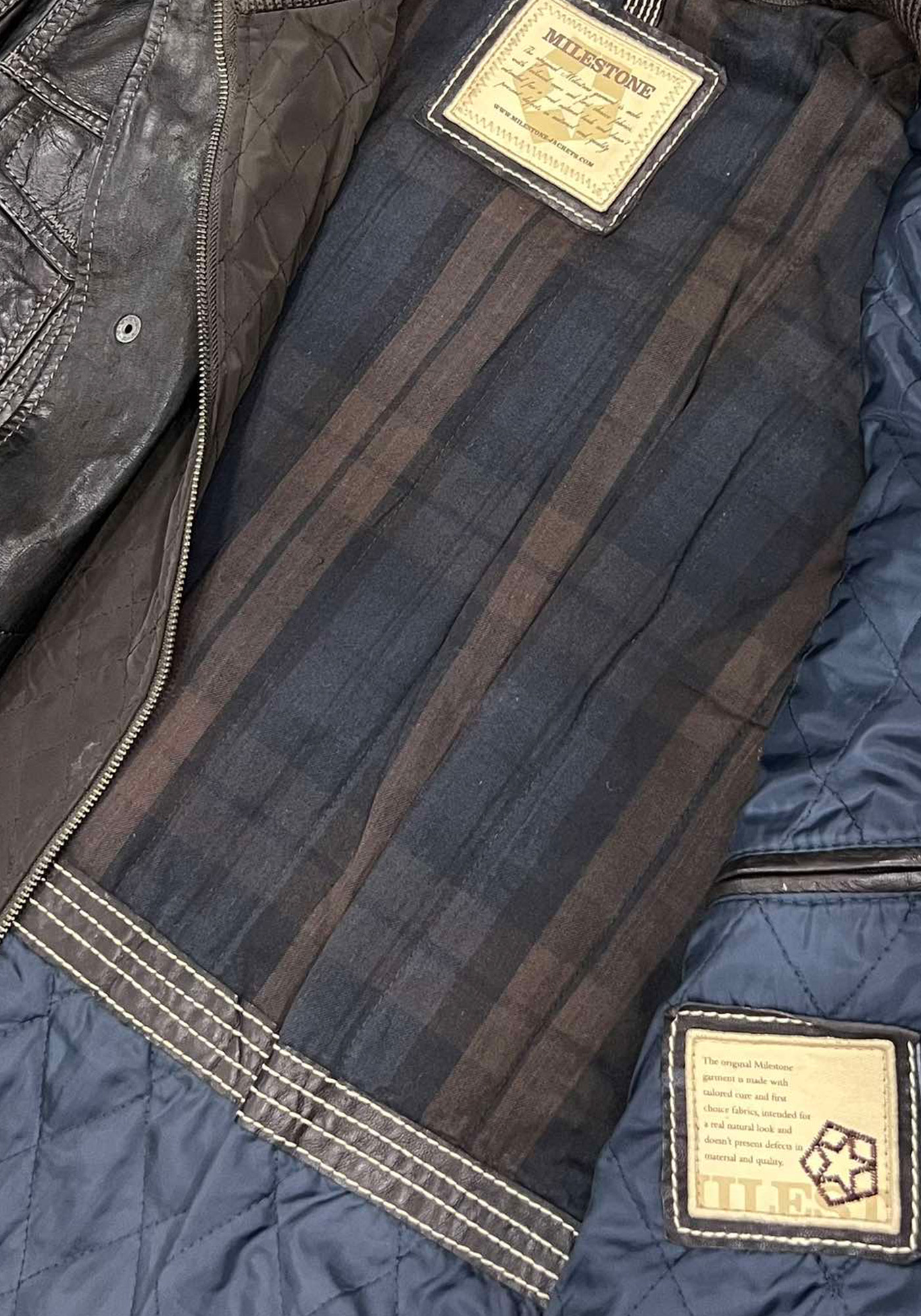 Milestone Δερμάτινο Jacket της σειράς Enke - 231046 20047 29 Dark Brown