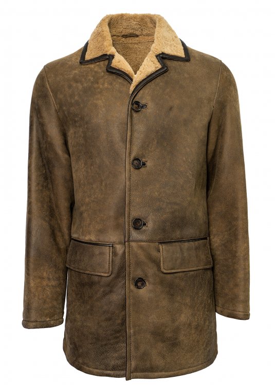 Δερμάτινο μακρύ Παλτό Mayfield με εσωτερική επένδυση - Brown 026
