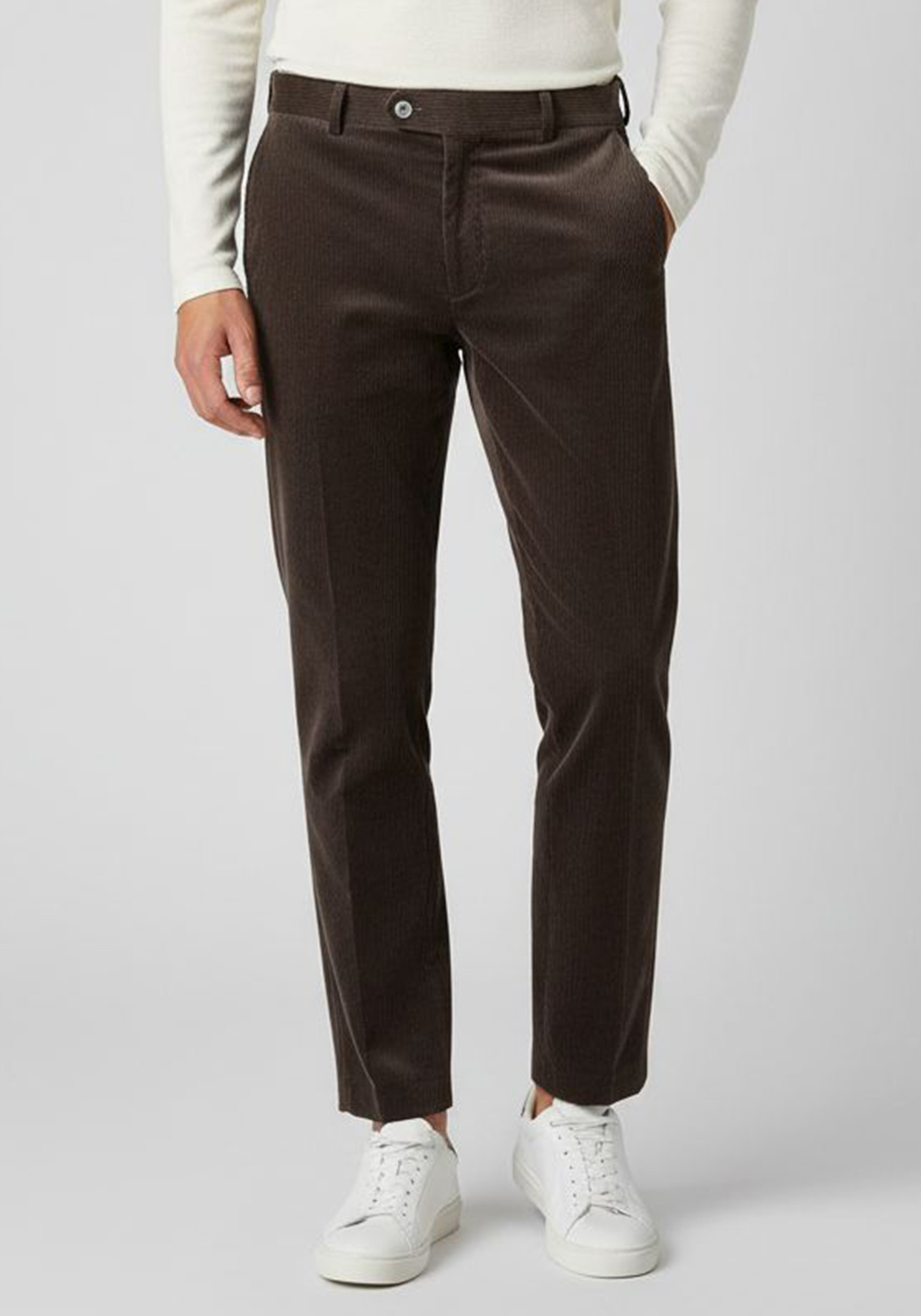 Ανδρικό Κοτλέ Παντελόνι Udine σε κανονική γραμμή - Brown 280