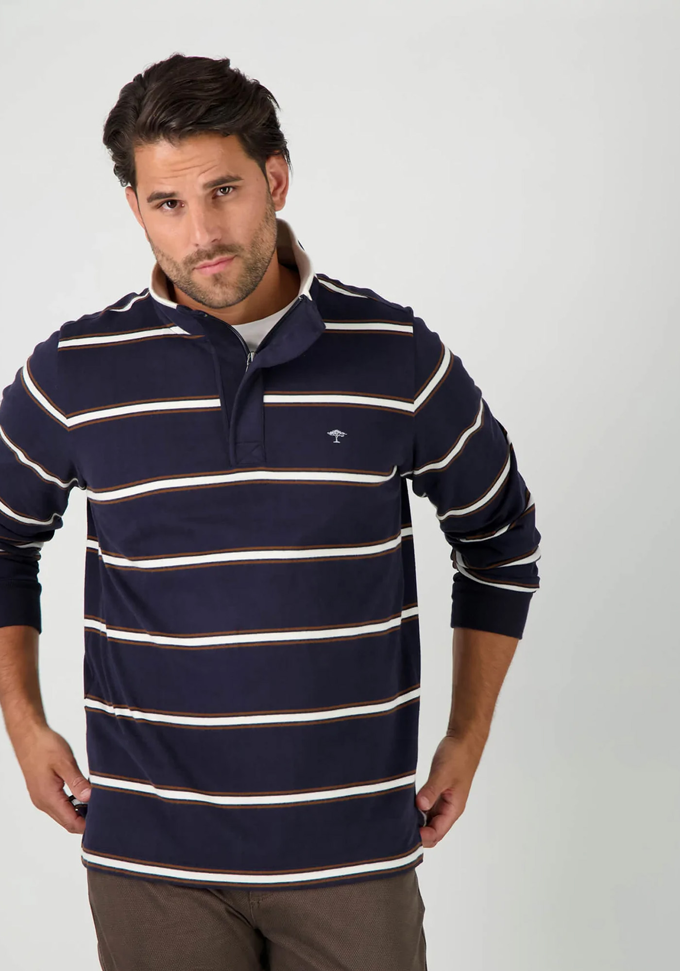 Fynch Hatton Pullover της σειράς Zip Troyer - 1213 1717 685 Navy φωτογραφία