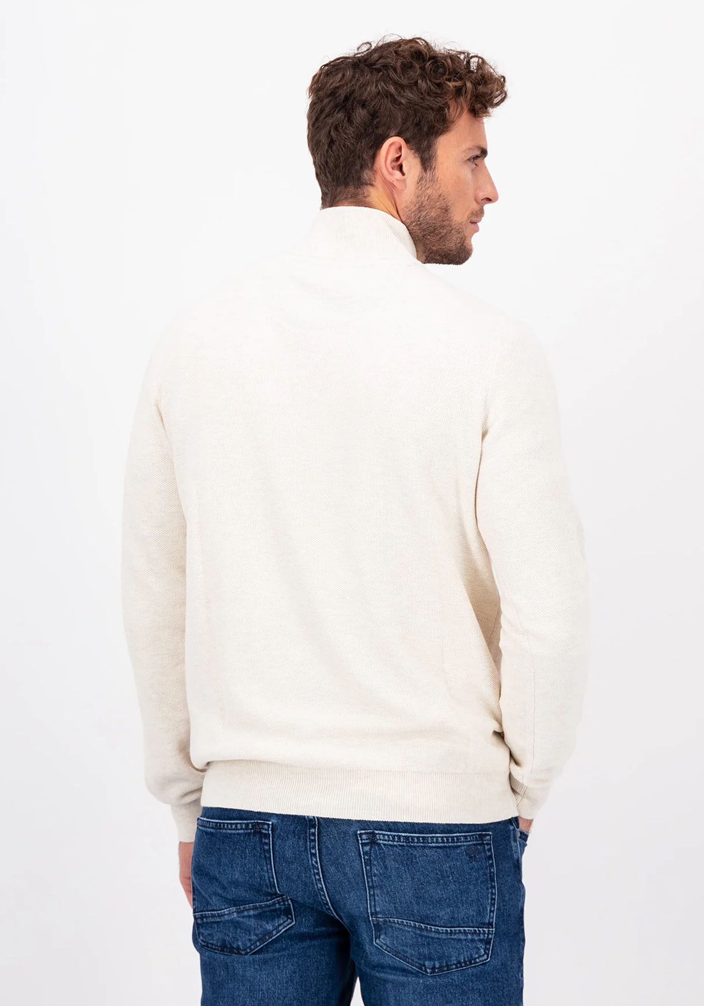 Fynch Hatton Pullover της σειράς Zip Troyer - 1414 222 823 Off White φωτογραφία