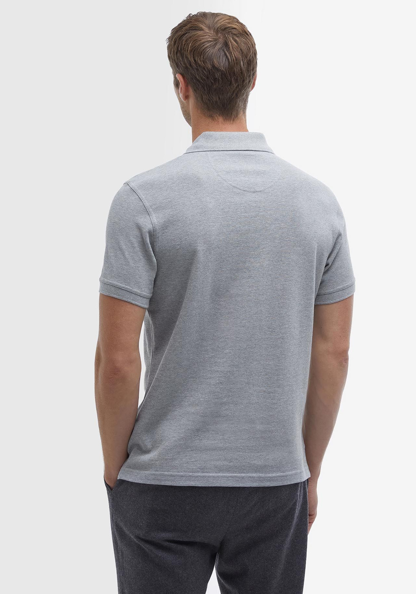 Barbour Polo Μπλούζα της σειράς Tartan - MML0012 GY52 Grey Marl φωτογραφία